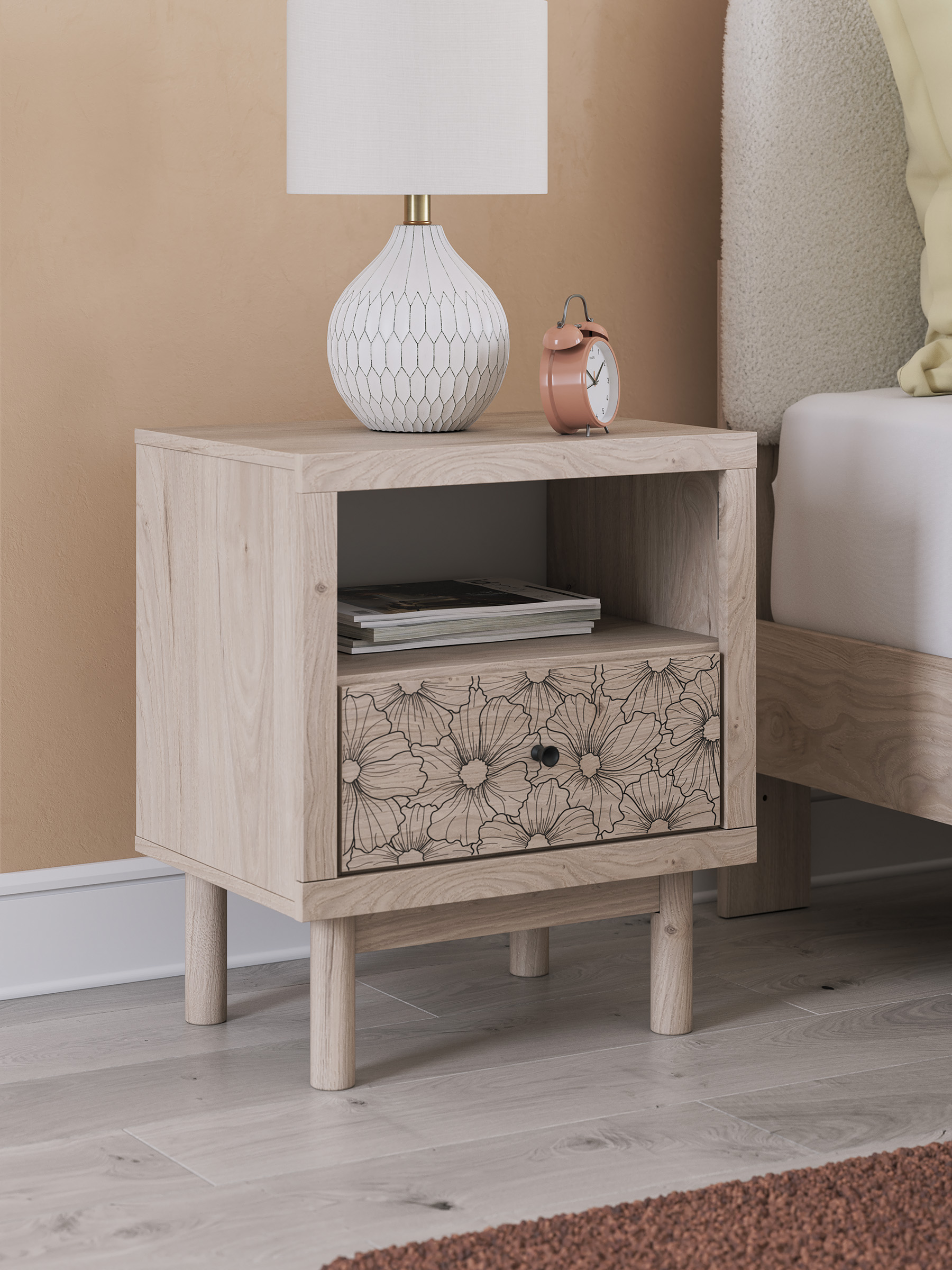 Arloster Fabric/MDF Upholstered Panel Storage Kid's Bedroom Set w/2 Drawers
