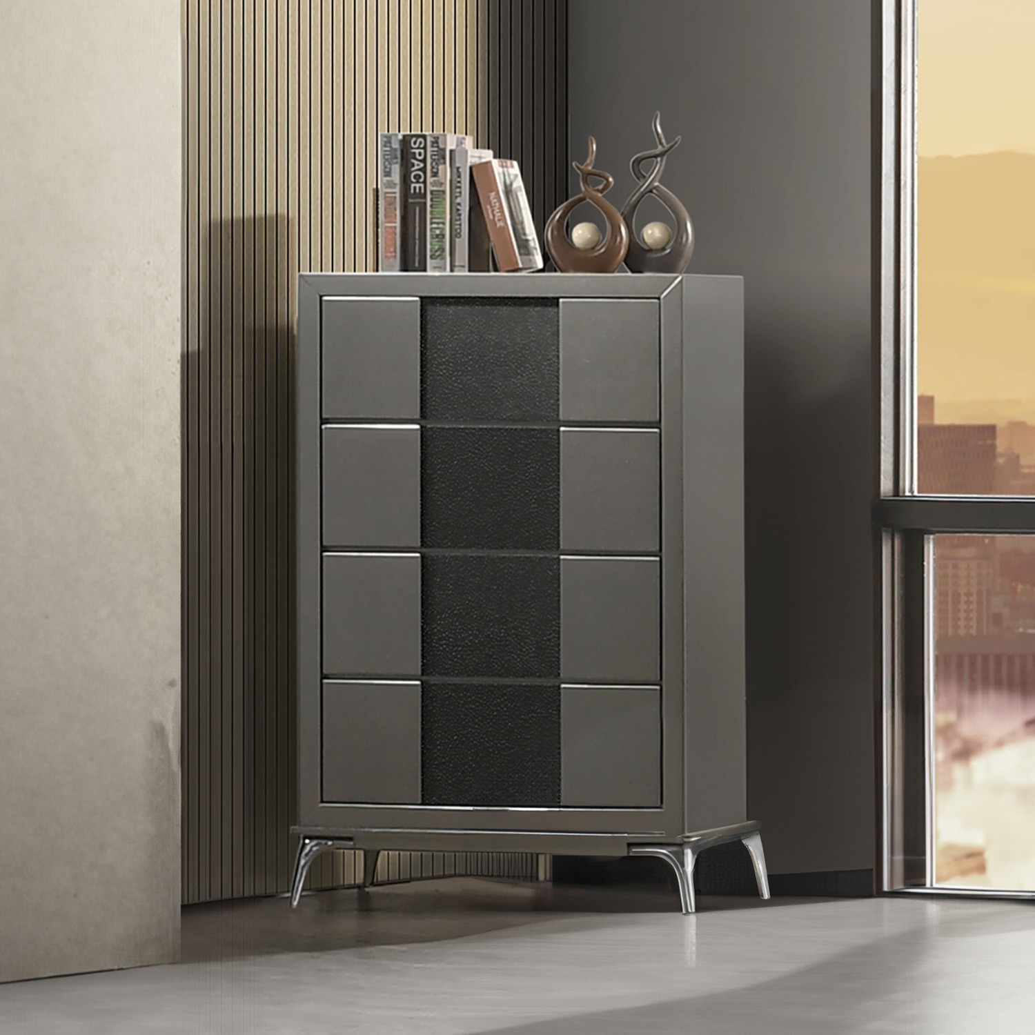 SM Nocturne Wood Dresser w/4 Drawers
