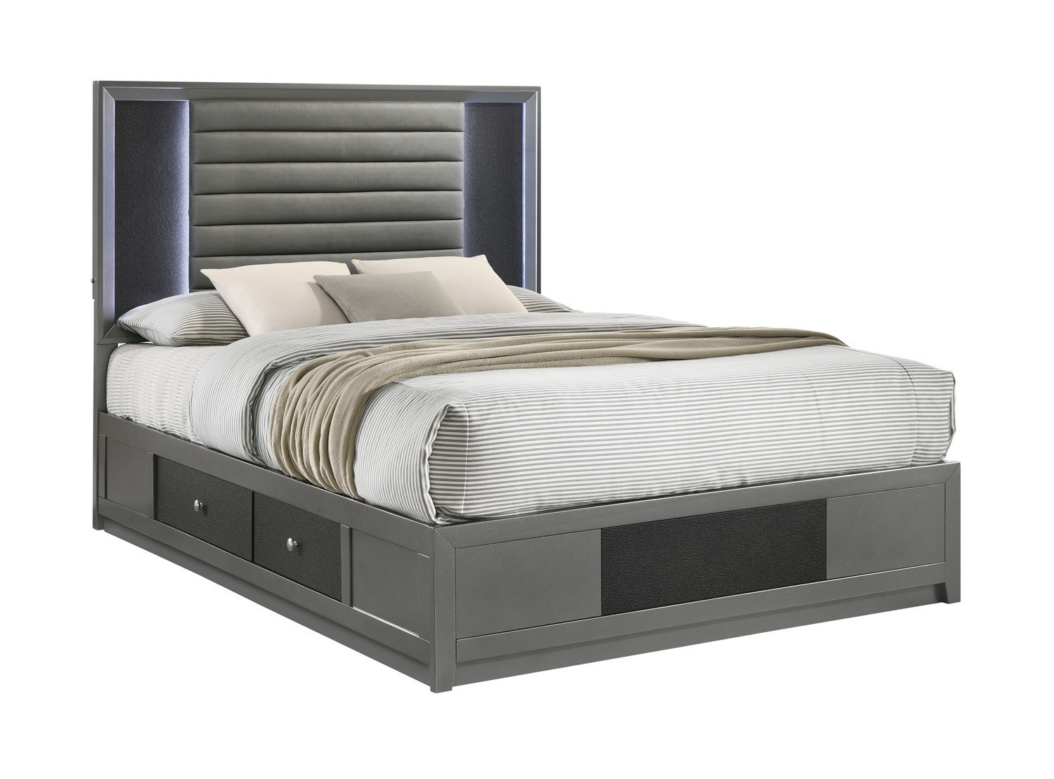SM Nocturne Platform Storage Bedroom Set w/LED Light