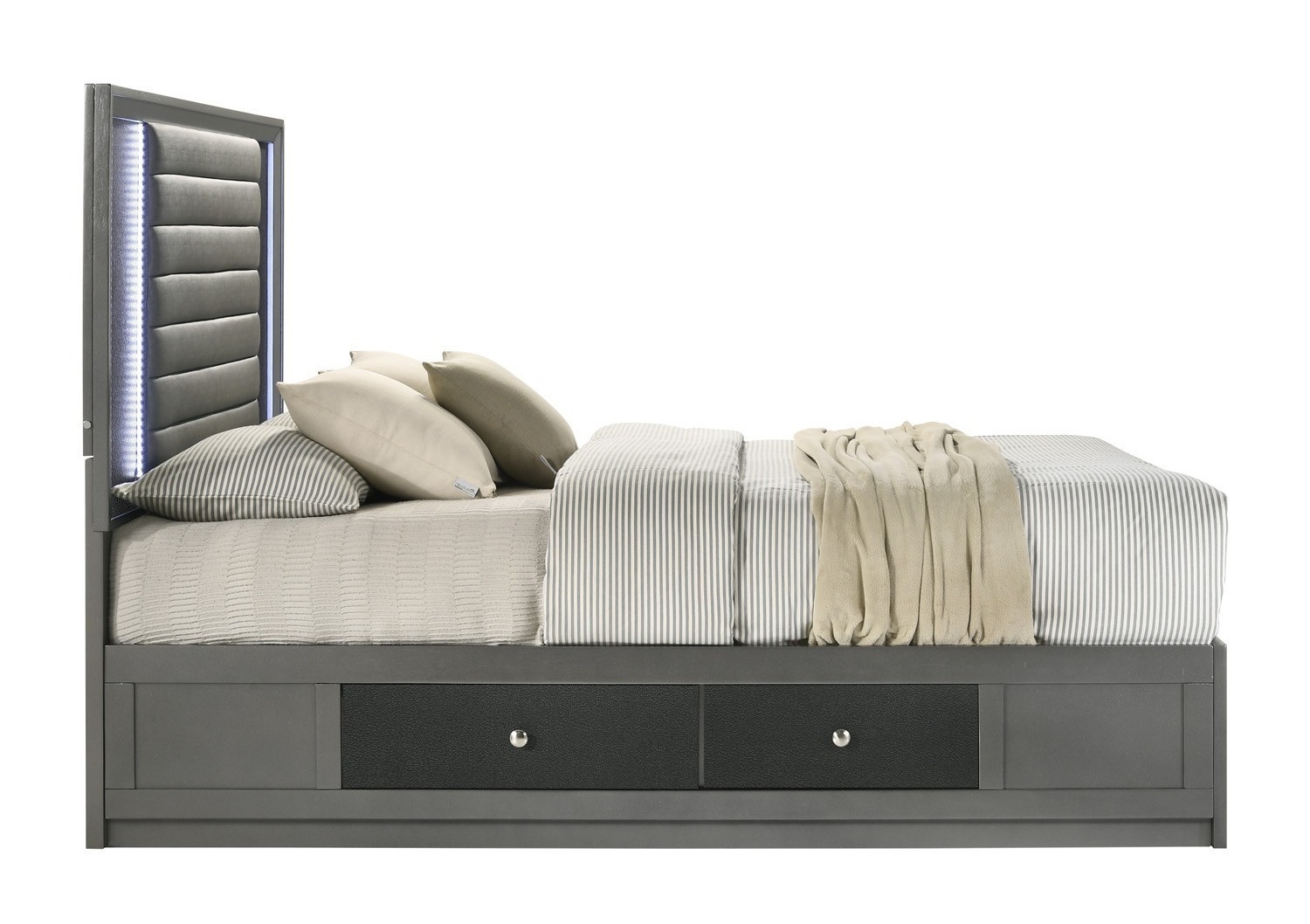 SM Nocturne Platform Storage Bed w/LED Light