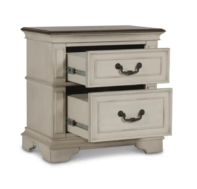 SM Anastasia Wood Nightstand w/2 Drawers
