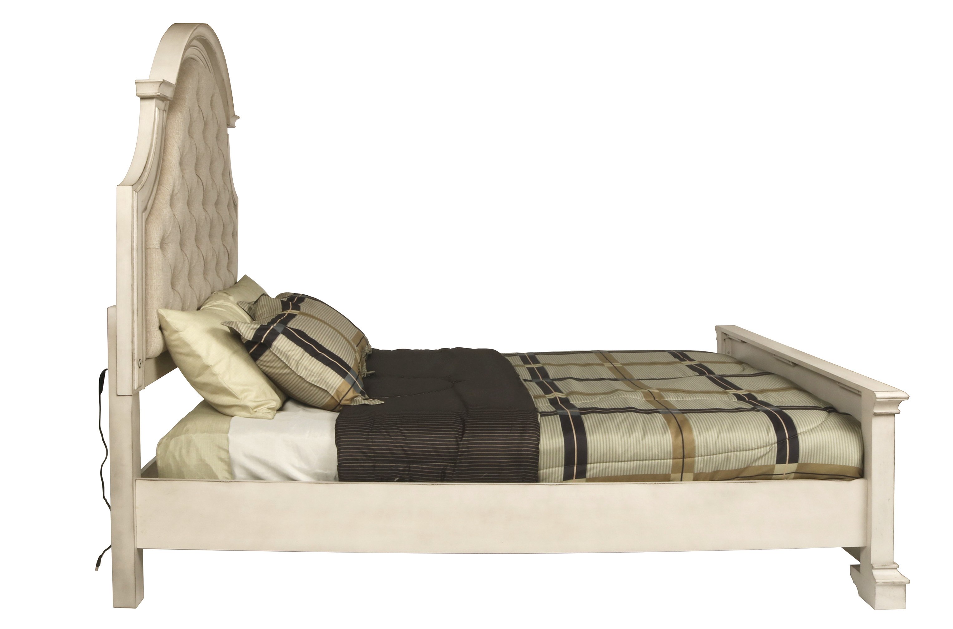 SM Anastasia Fabric/Wood Panel Bed