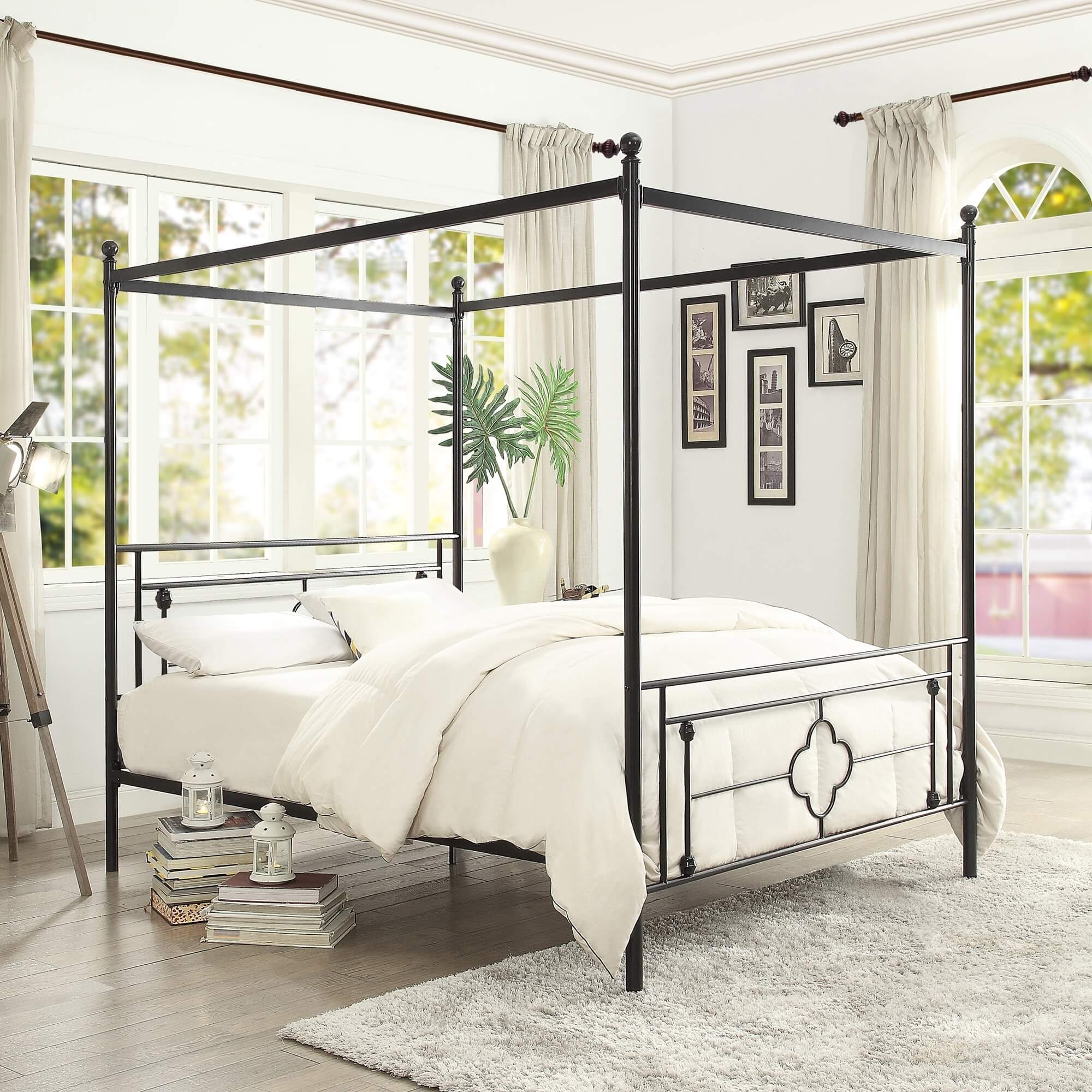 Hosta Canopy Metal Bed, Queen Size