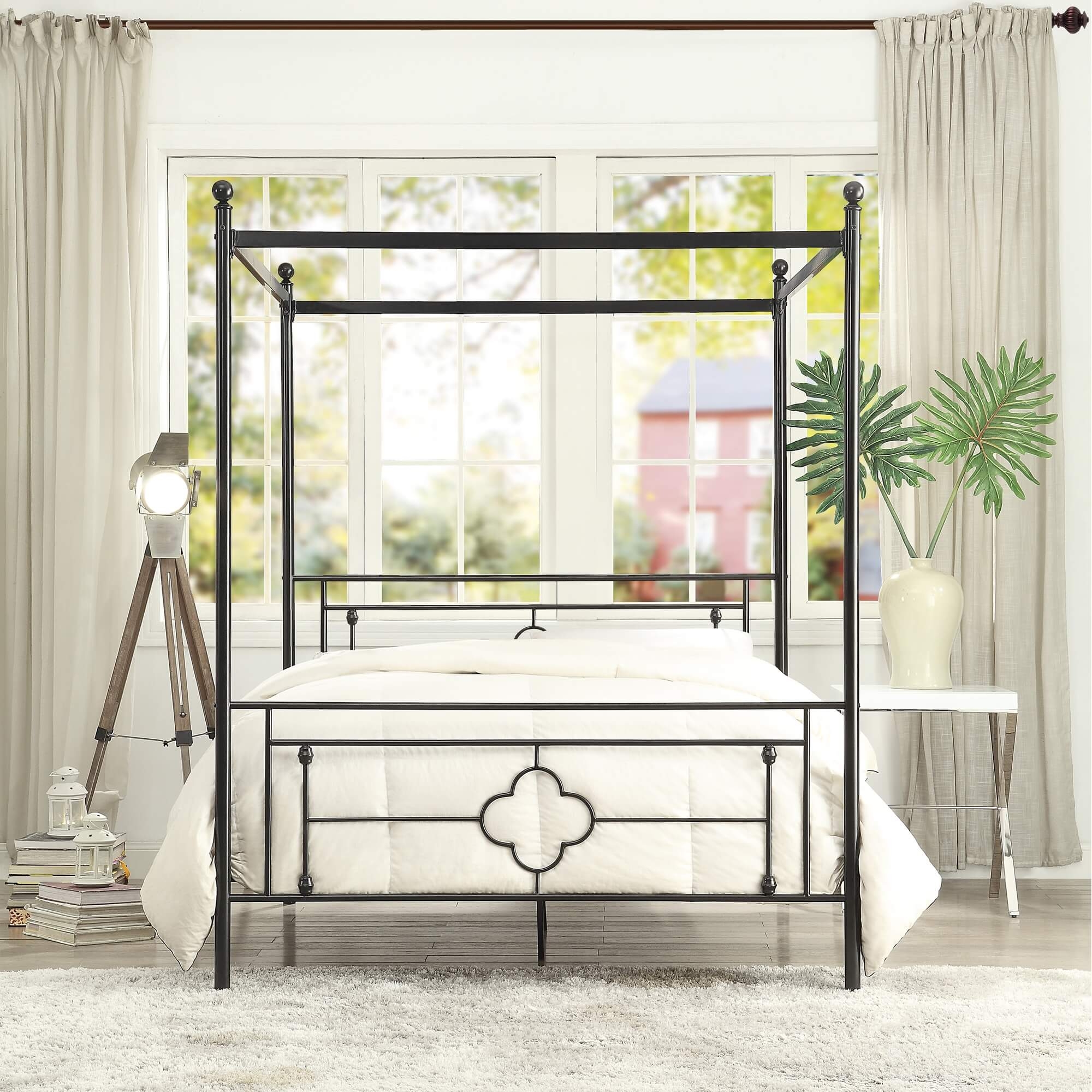 Hosta Canopy Metal Bed, Queen Size