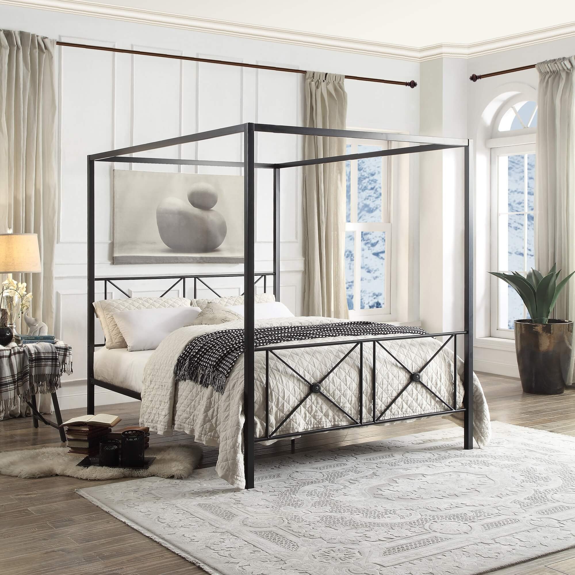 Rapa Canopy Metal Bed, Queen Size