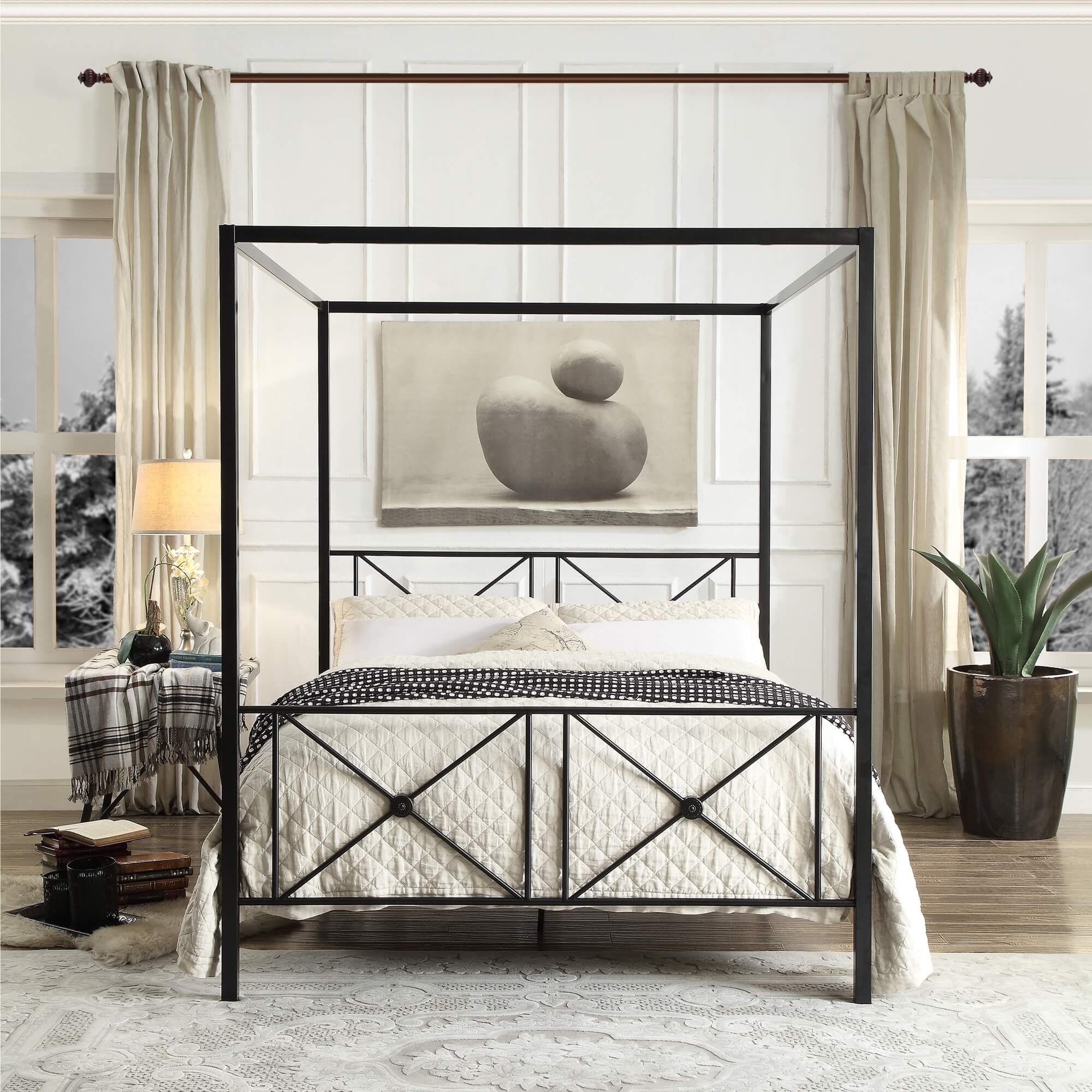 Rapa Canopy Metal Bed, Queen Size