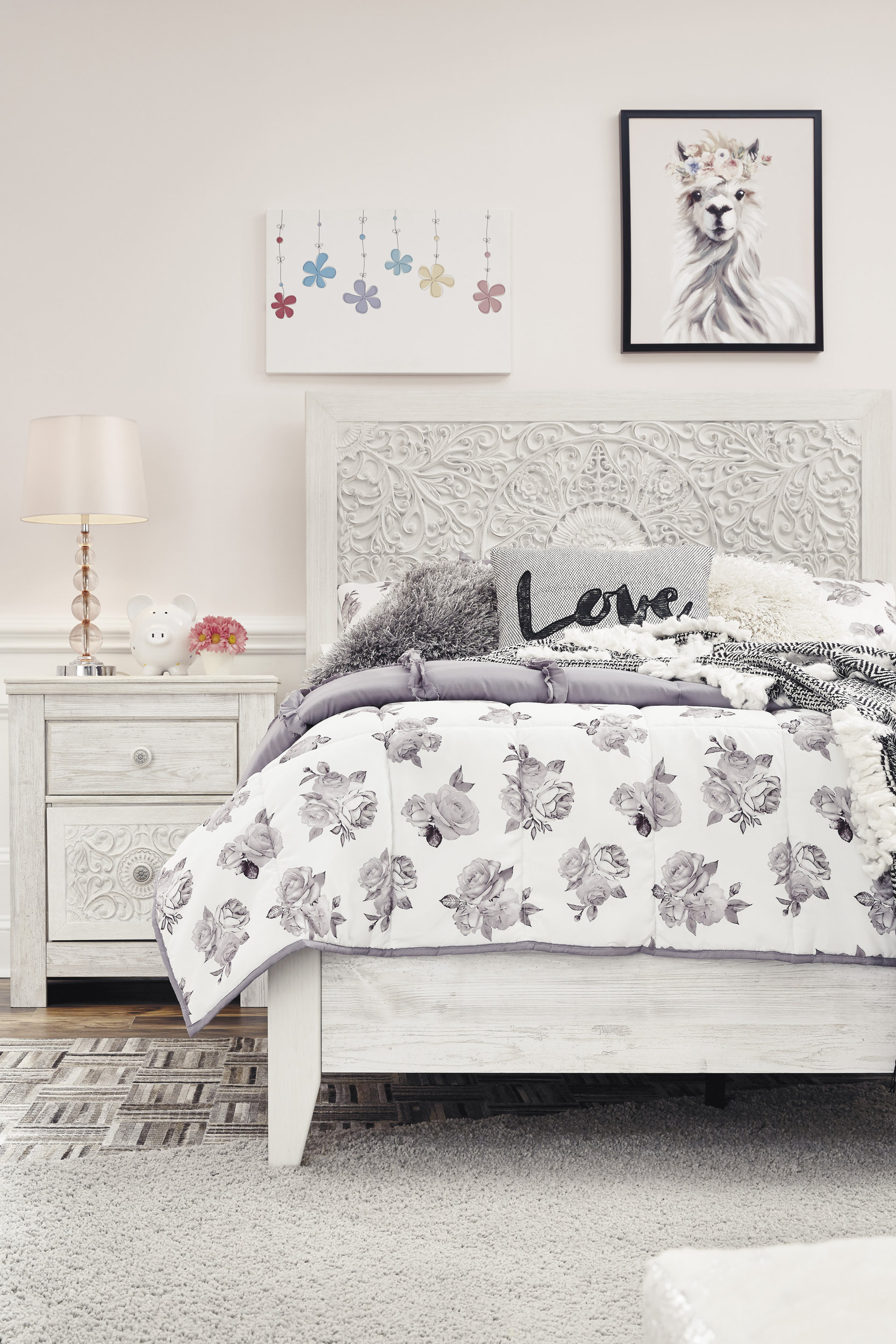 Paxberry MDF Night Stand w/2 Drawers