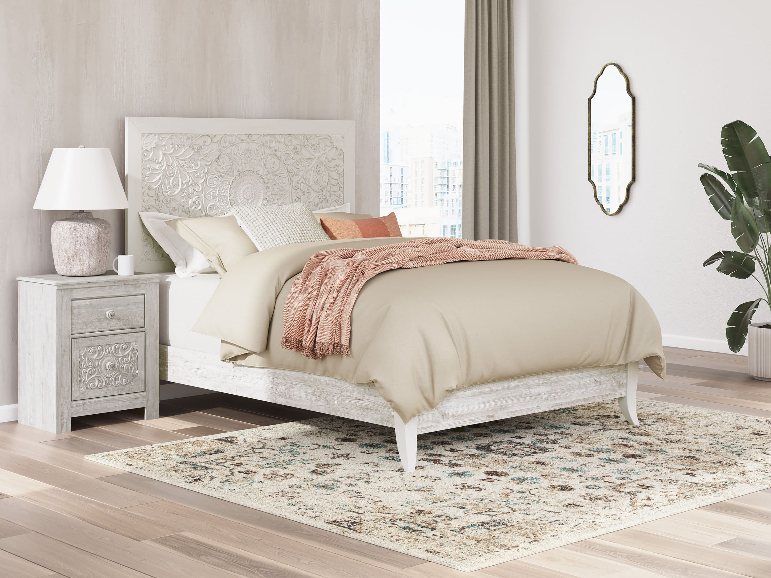 Paxberry MDF Panel Bed, Quenn Size