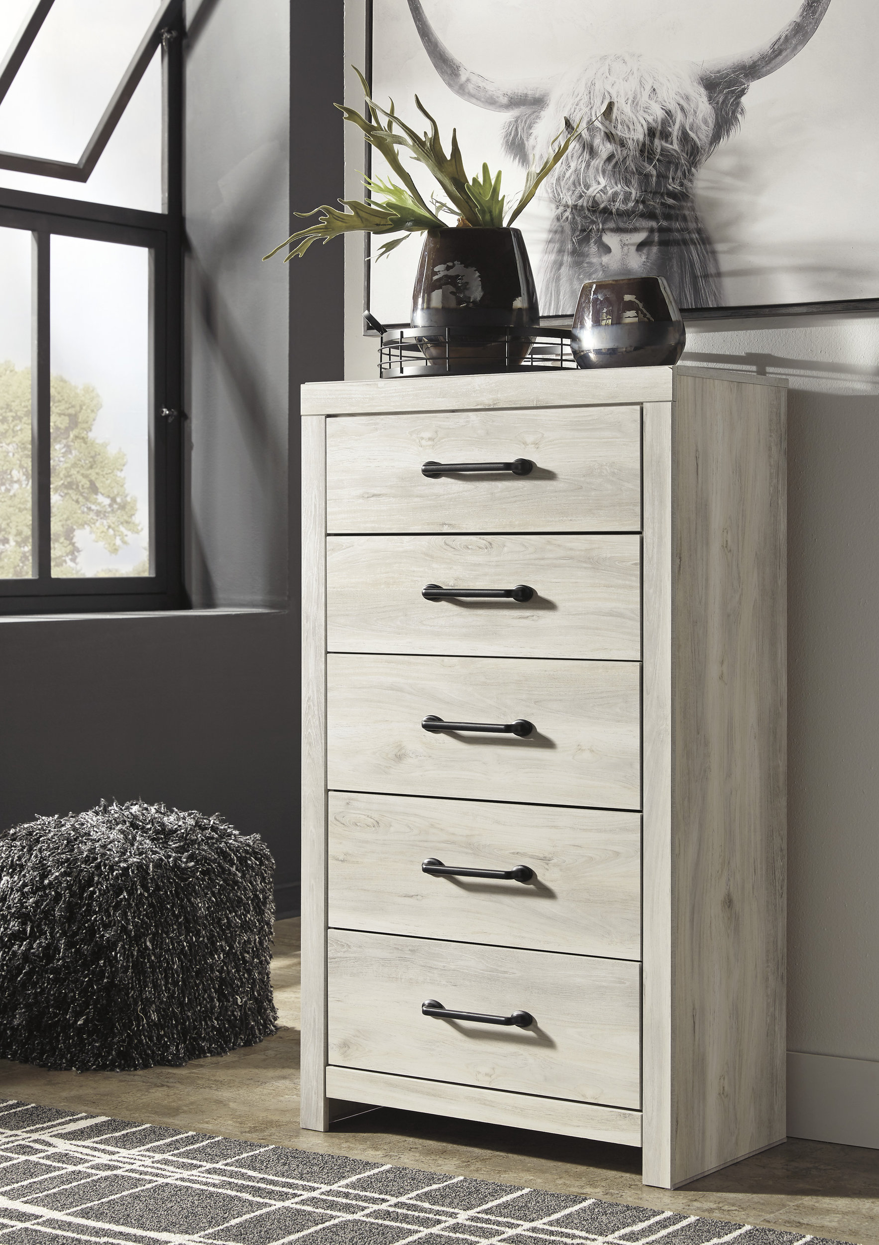Cambeck MDF/Wood Veneer Chest w/5 Drawers