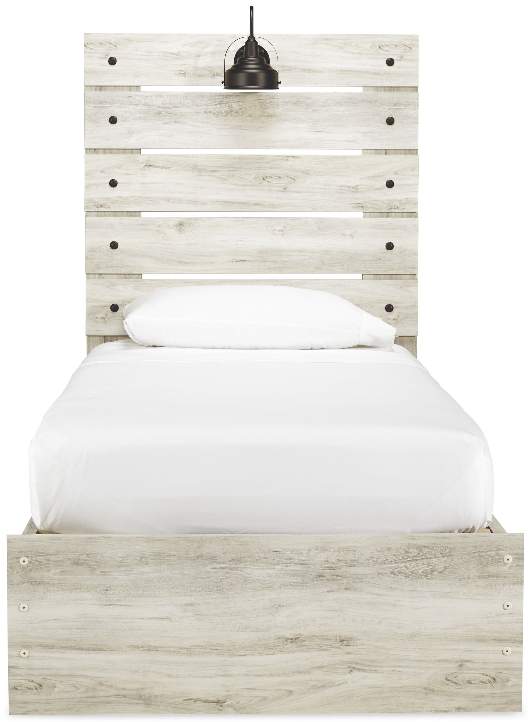 Cambeck MDF/Wood Veneer Panel Bed w/2 Storage Drawers