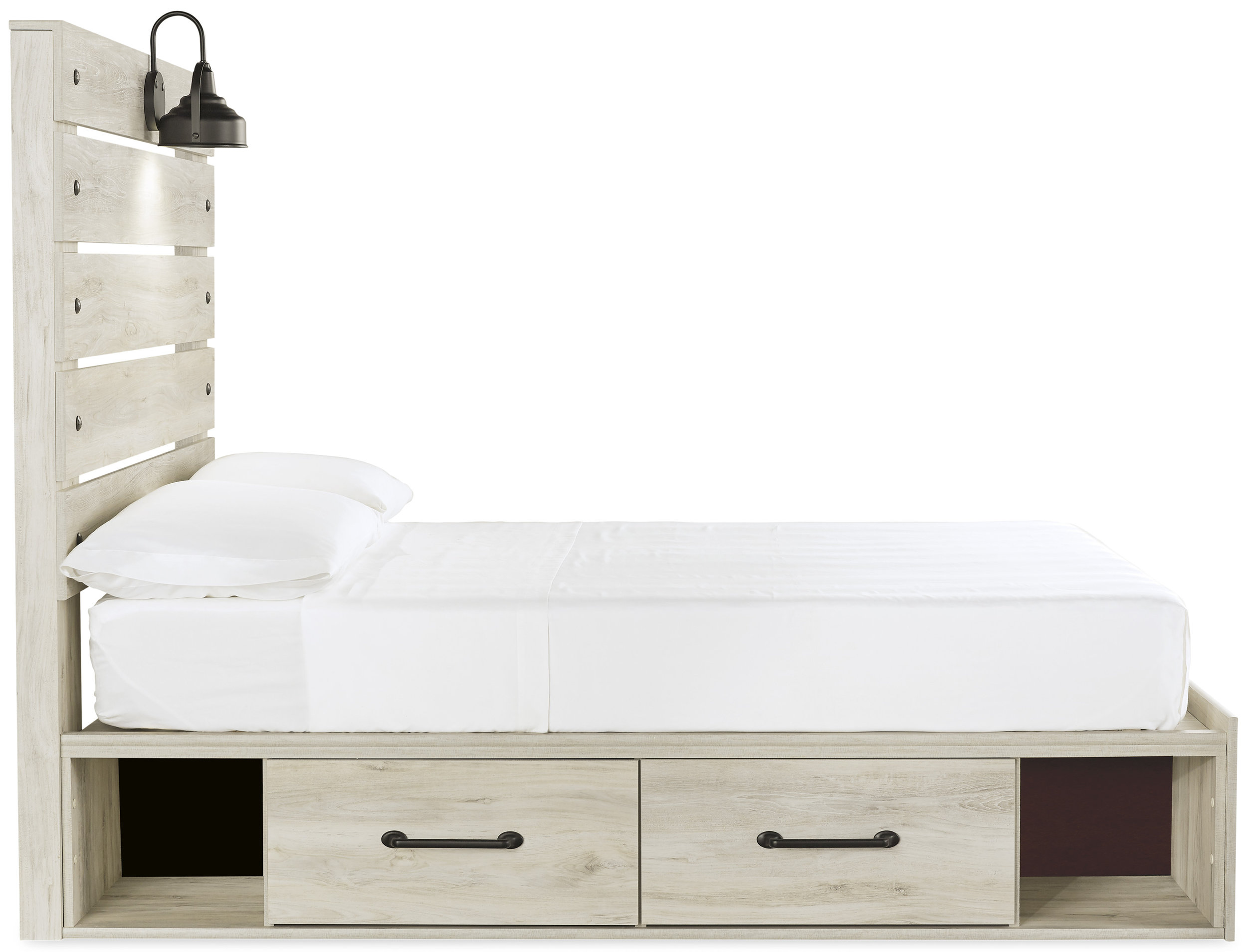 Cambeck MDF/Wood Veneer Panel Bed w/2 Storage Drawers, Full Size