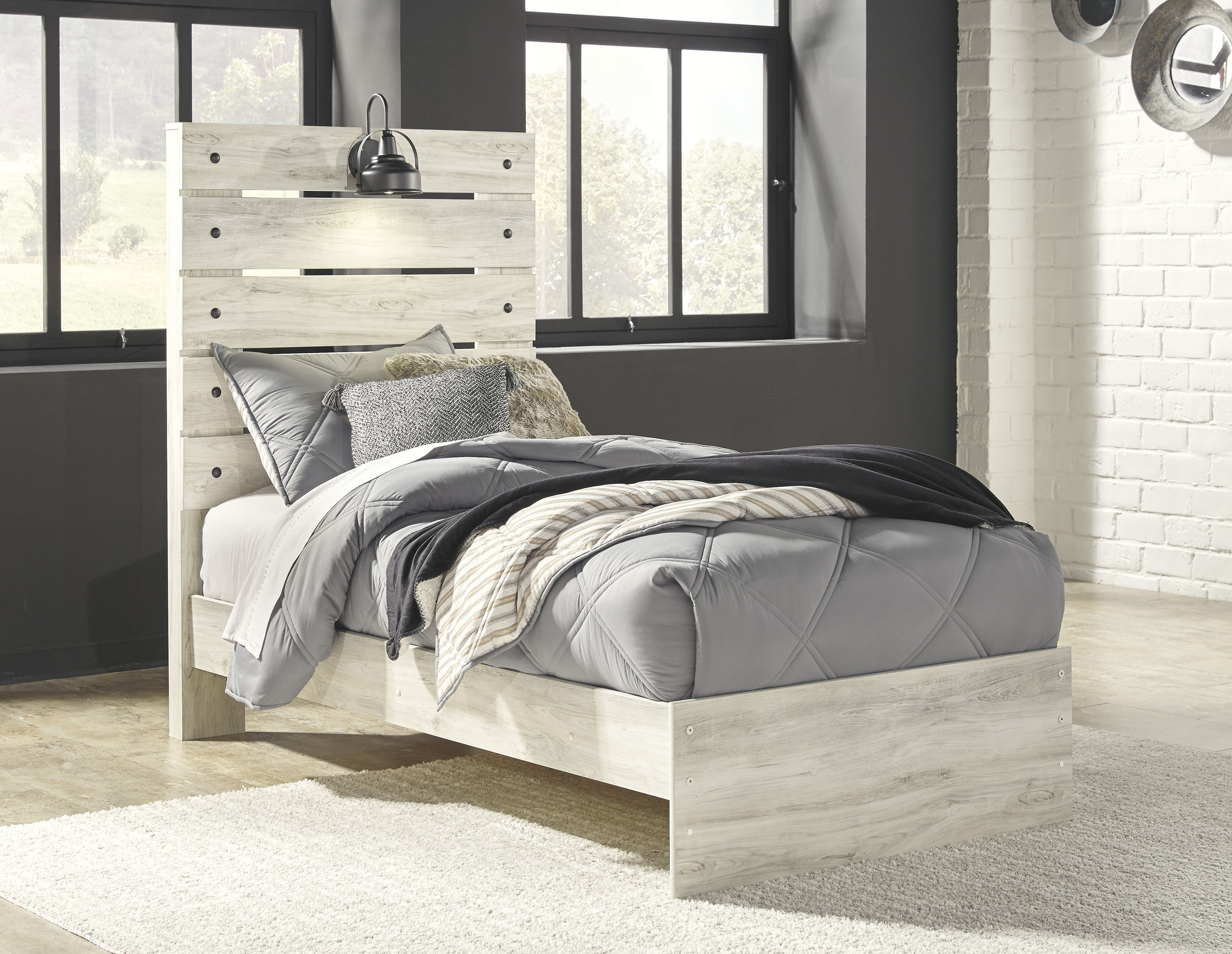 Cambeck MDF/Wood Veneer Panel Bed