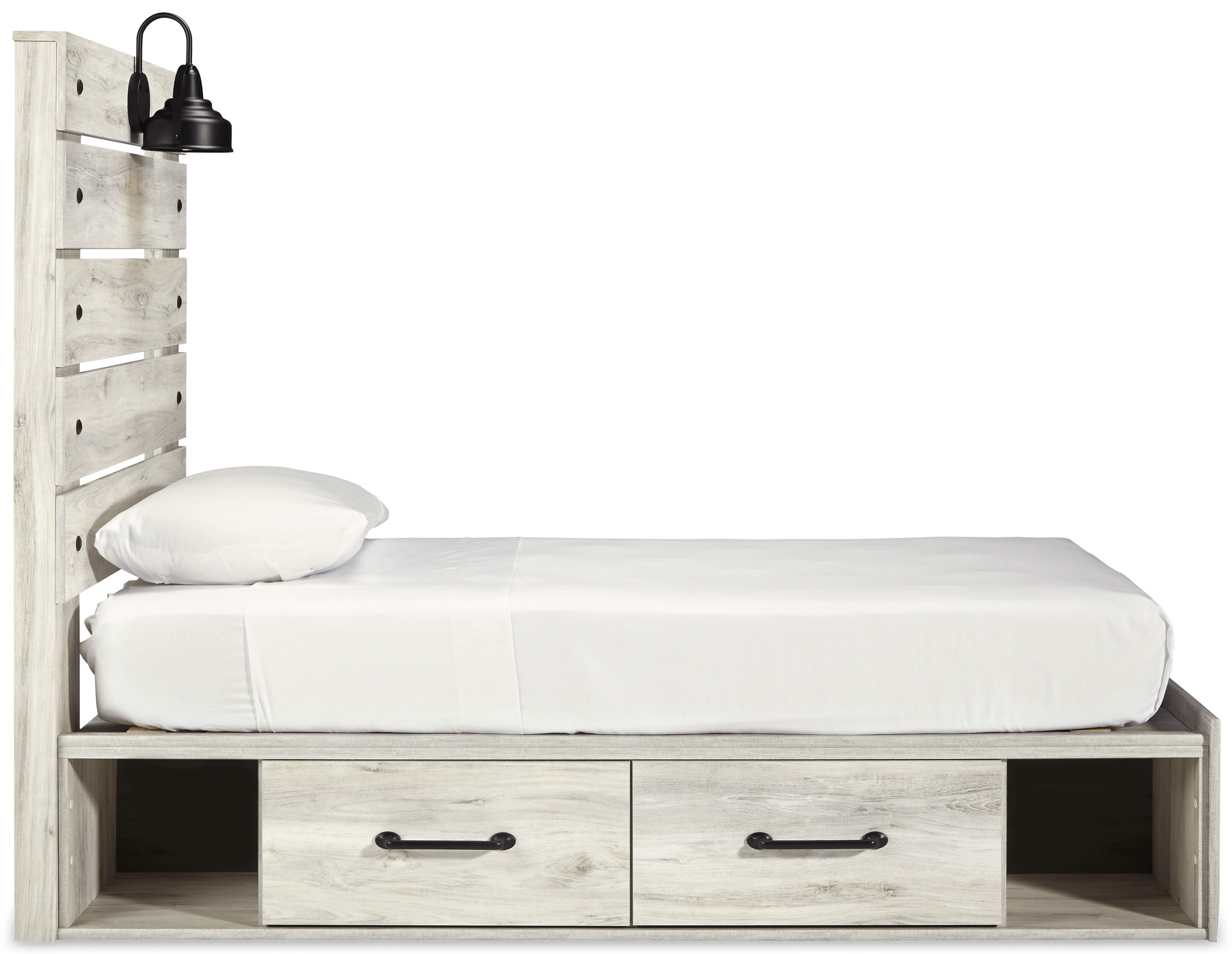 Cambeck MDF/Wood Veneer Panel Bed w/4 Drawers