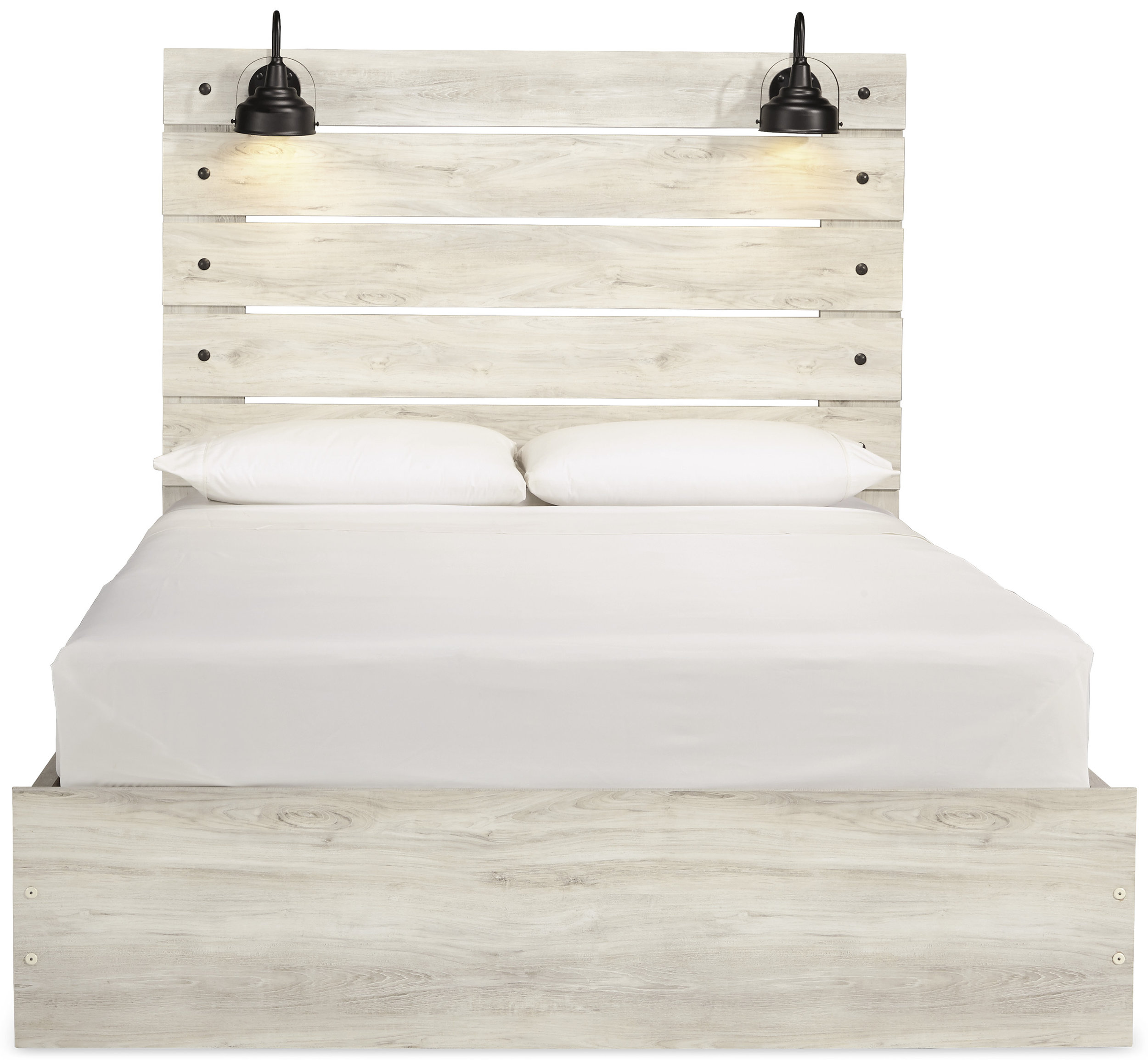 Cambeck MDF/Wood Veneer Panel Bed w/4 Drawers, Queen Size