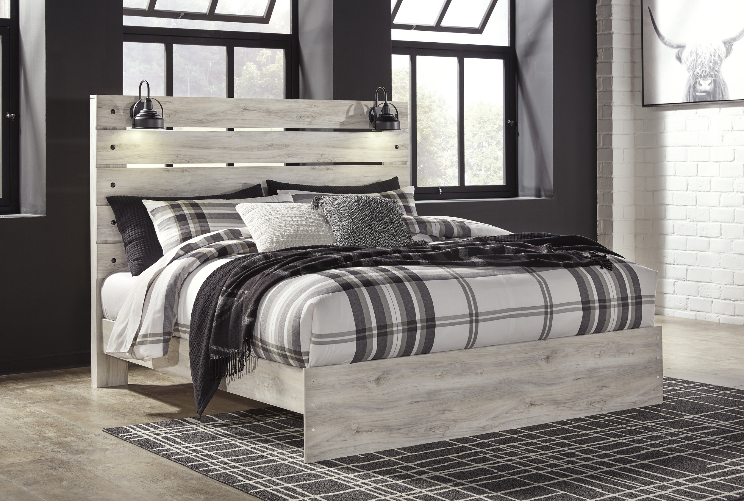 Cambeck MDF/Wood Veneer Panel Bed, King Size