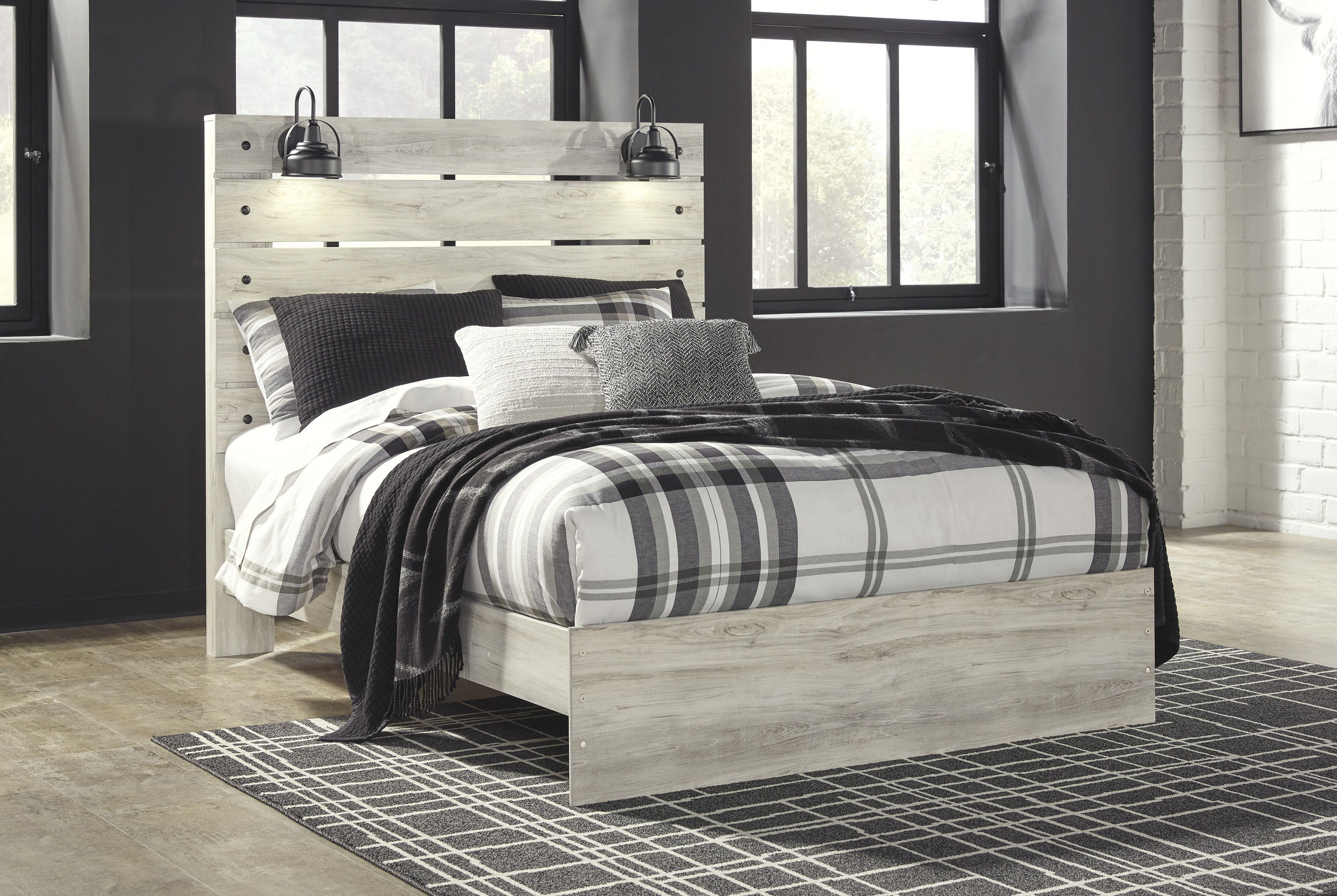Cambeck MDF/Wood Veneer Panel Bed, Queen Size