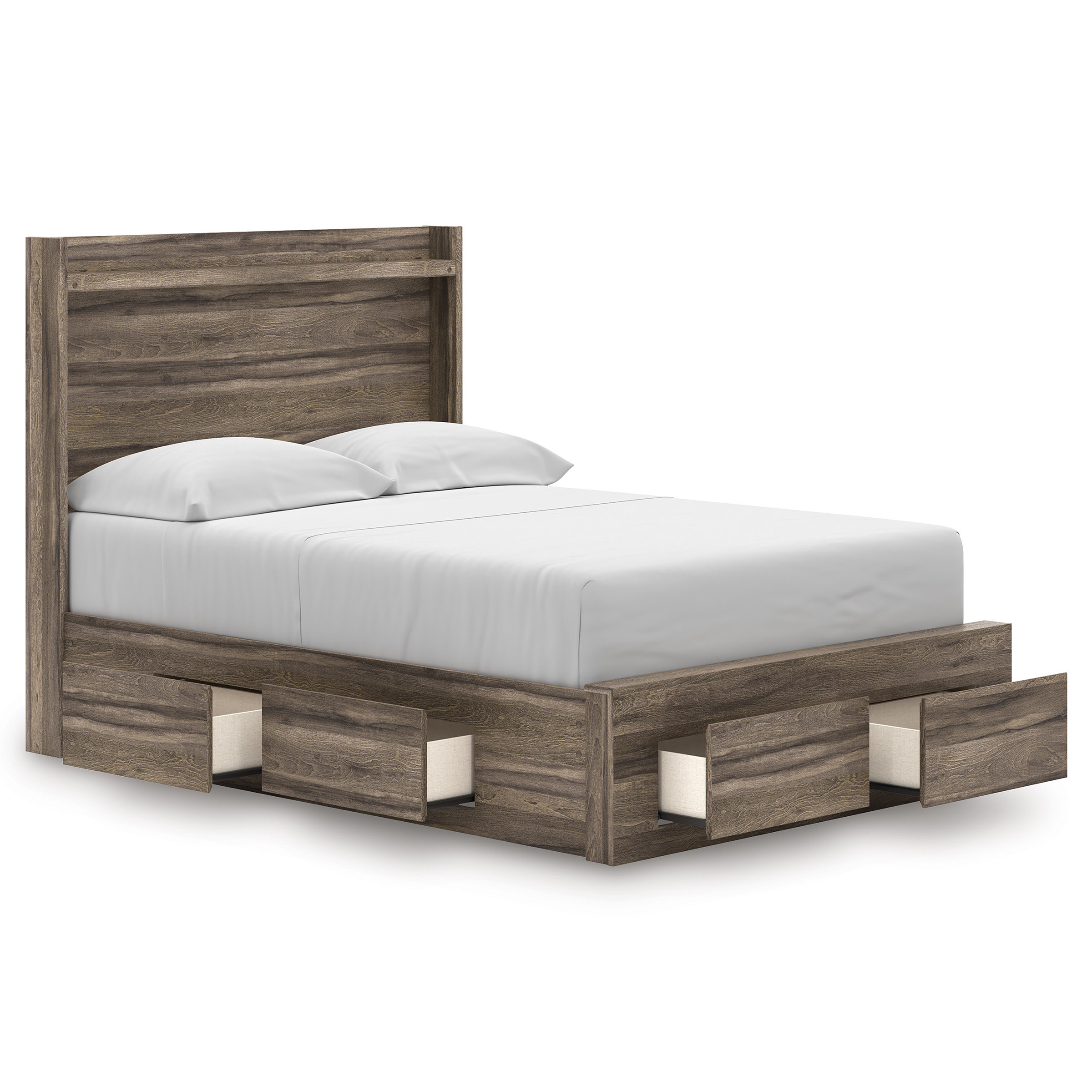 Elbrim MDF Panel Storage Bed w/6 Drawers