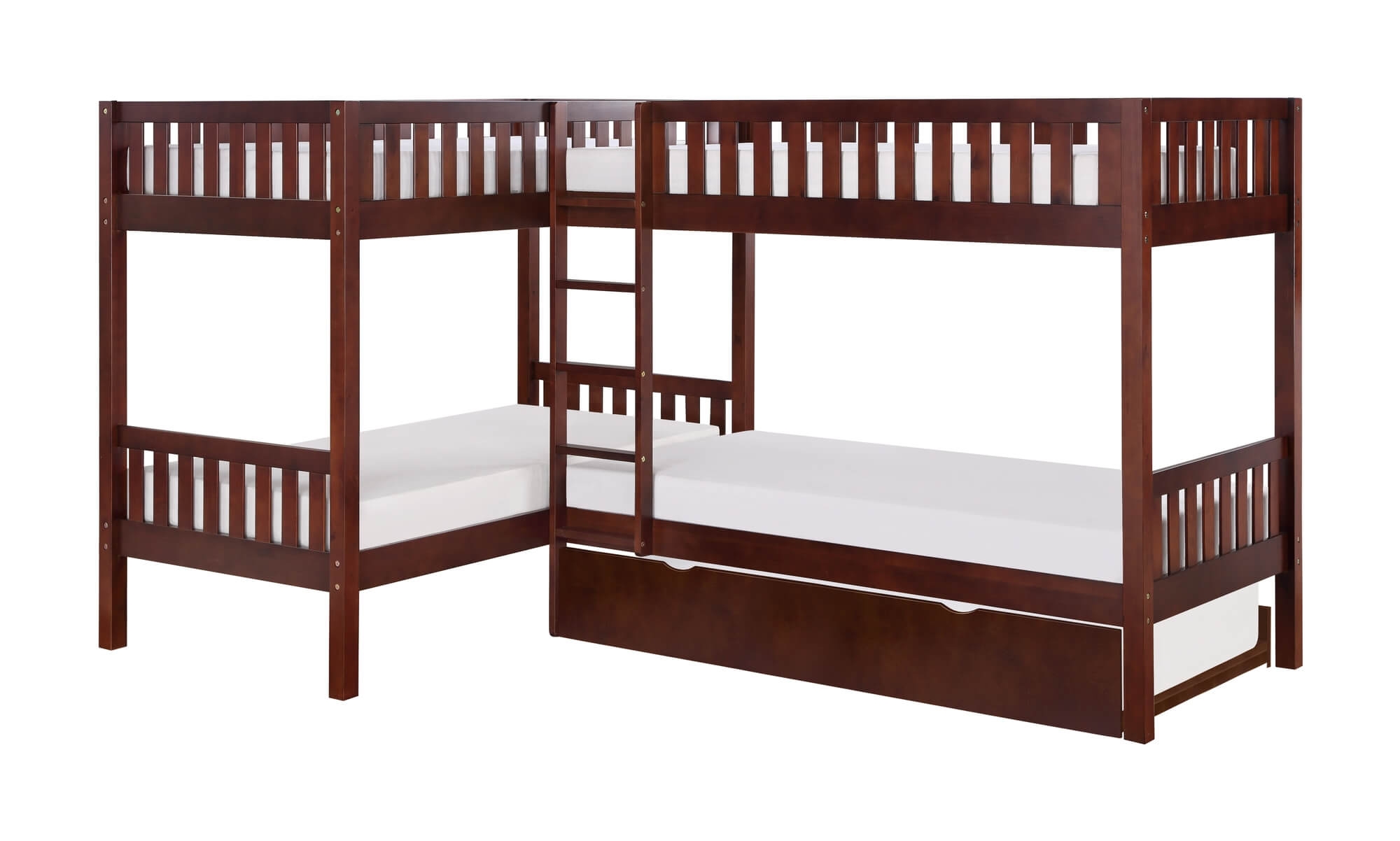 Rowe Wood/Wood Veneer Corner Bunk Bed Set
