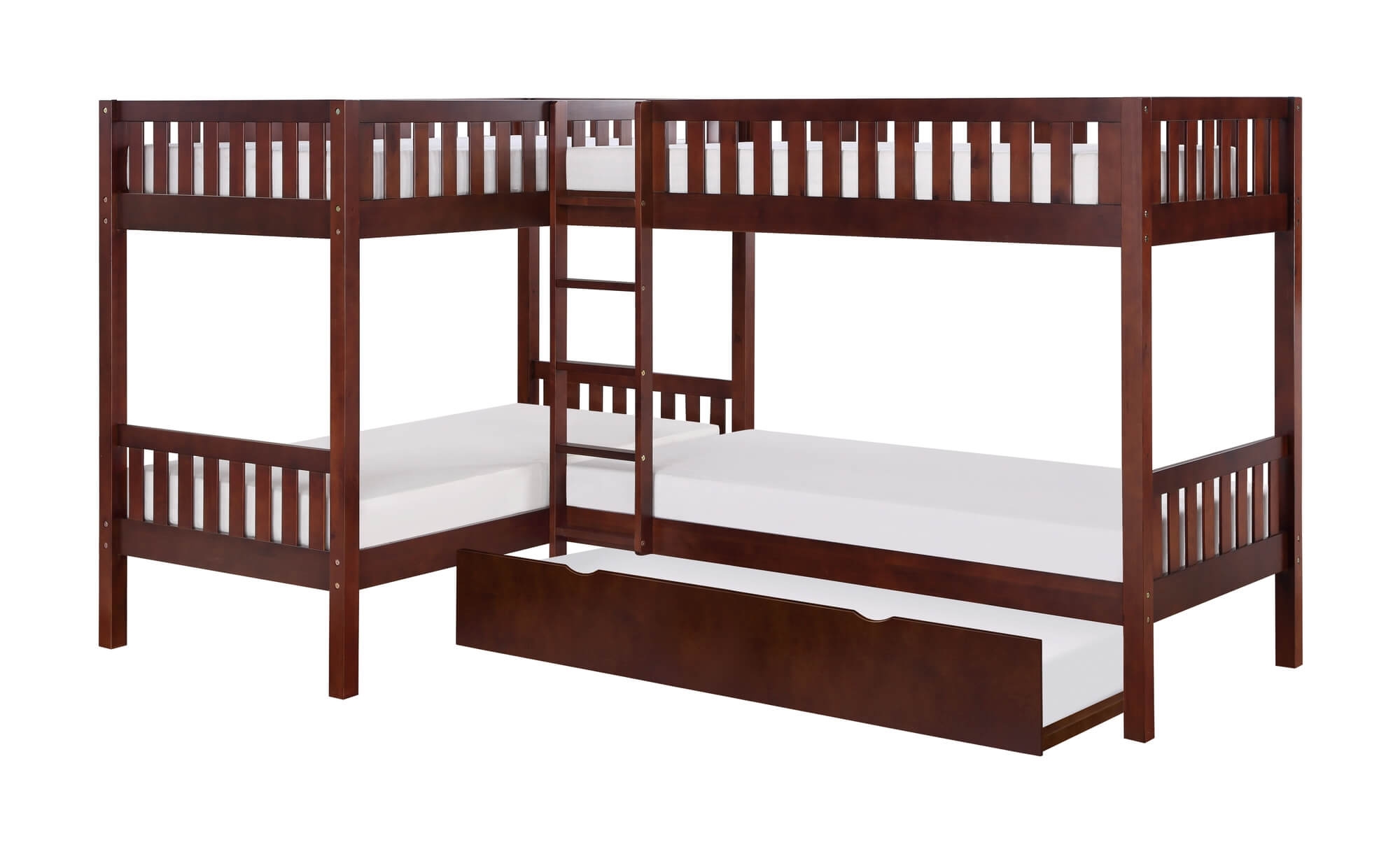 Rowe Wood/Wood Veneer Corner Bunk Bed Set
