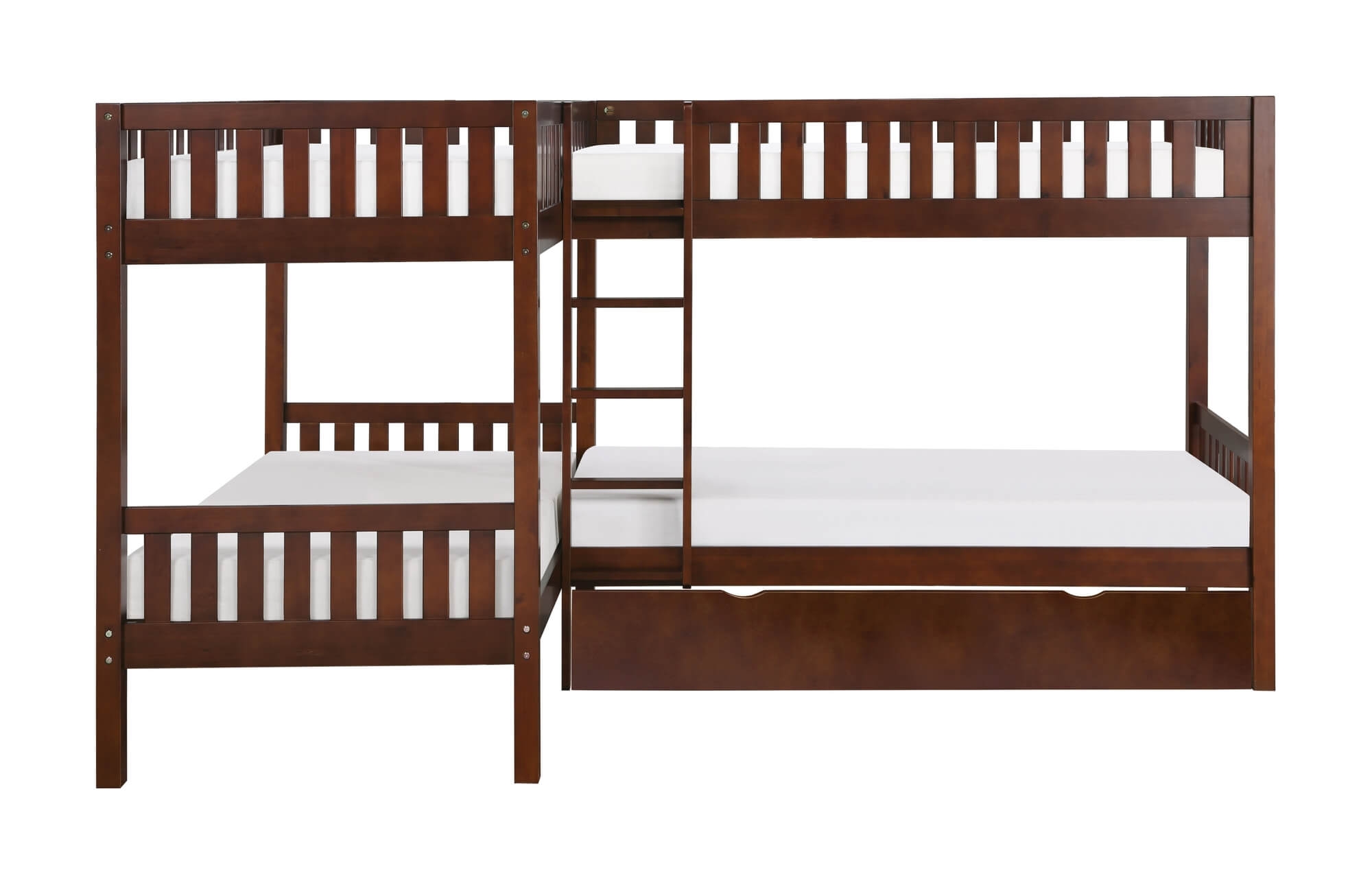 Rowe Wood/Wood Veneer Corner Bunk Bed Set