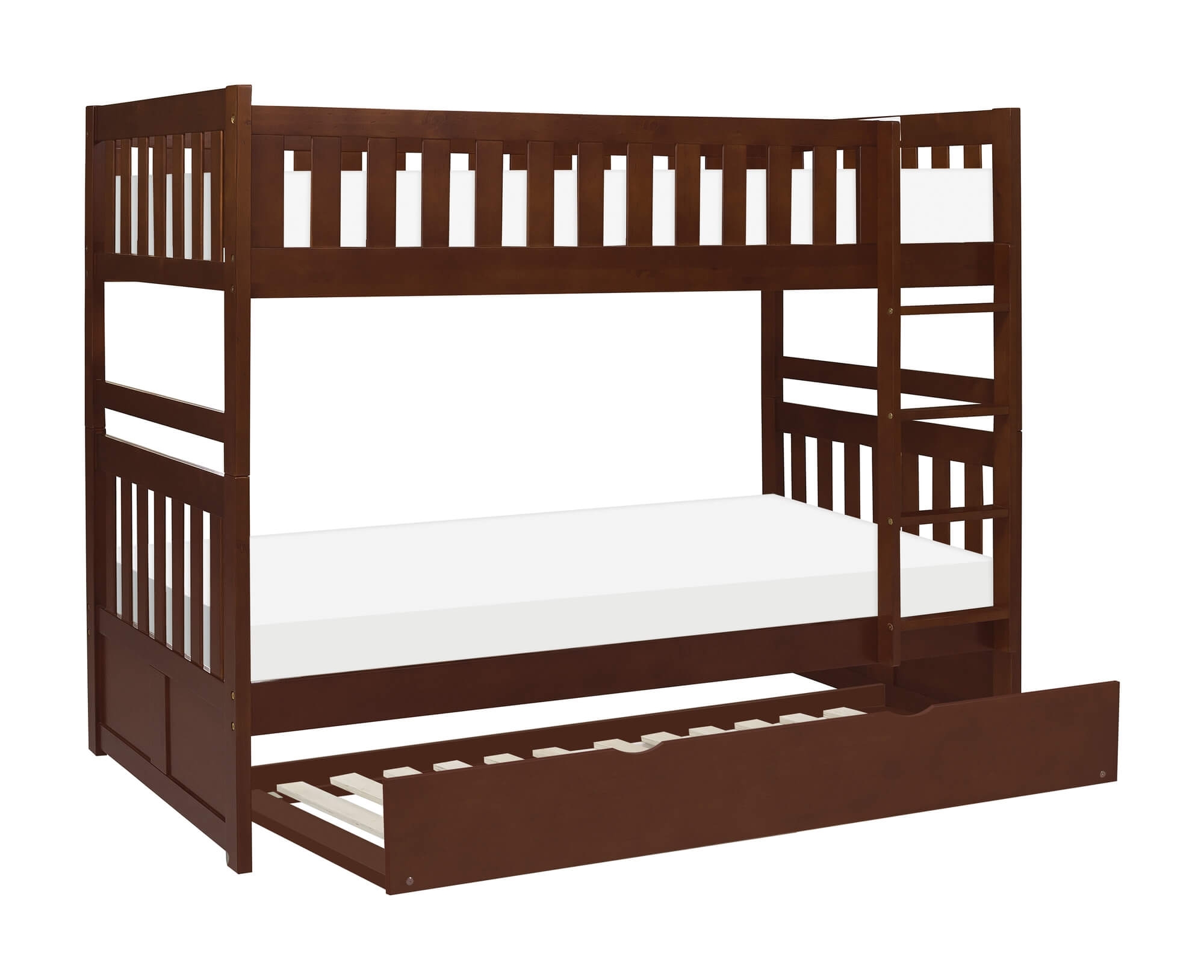 Rowe Wood/Wood Bunk Bed w/ Twin Trundle, Twin/Twin Size
