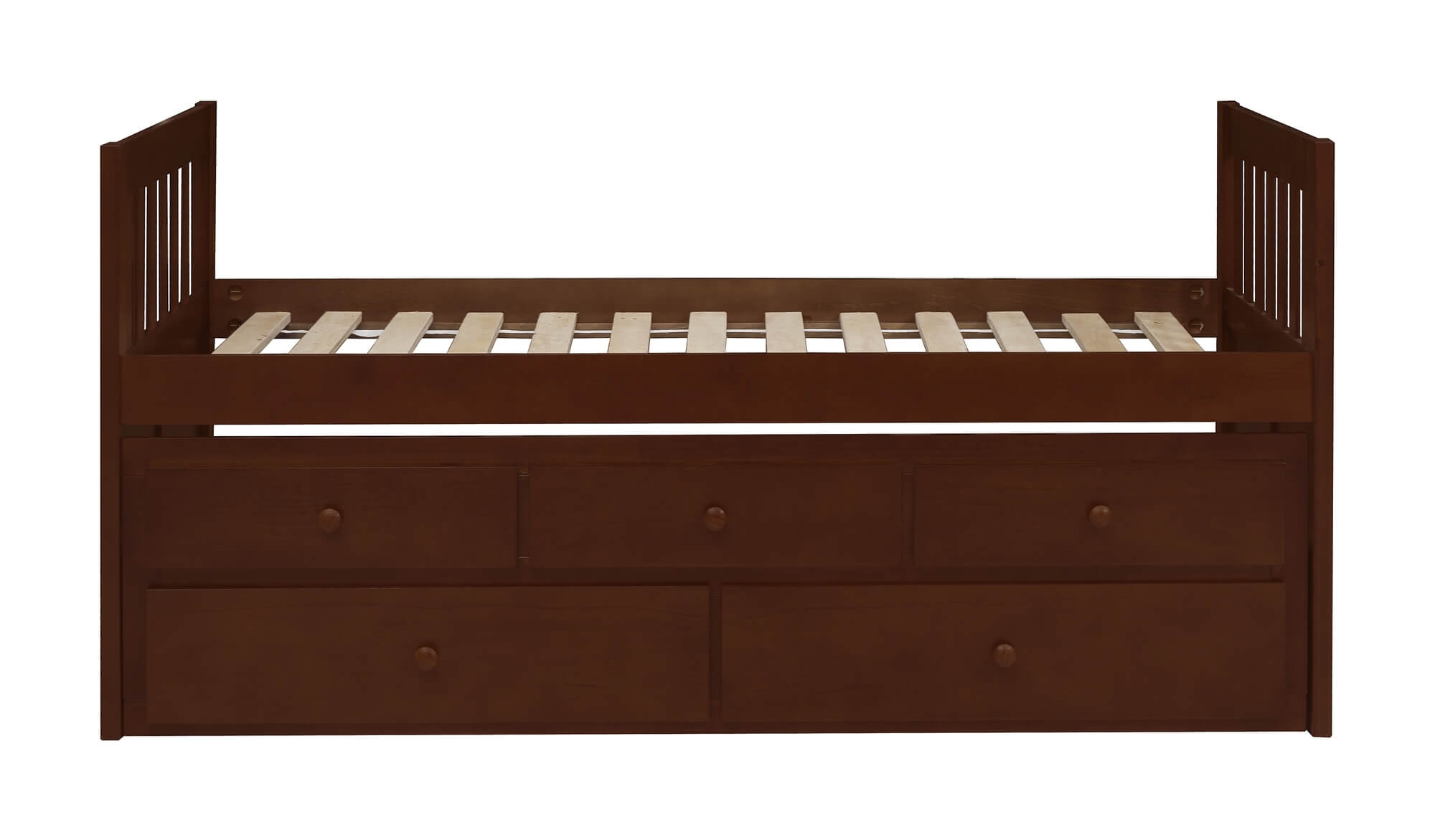 Rowe Wood/Wood Veneer Storage Trundle Bed, Twin/Twin Size