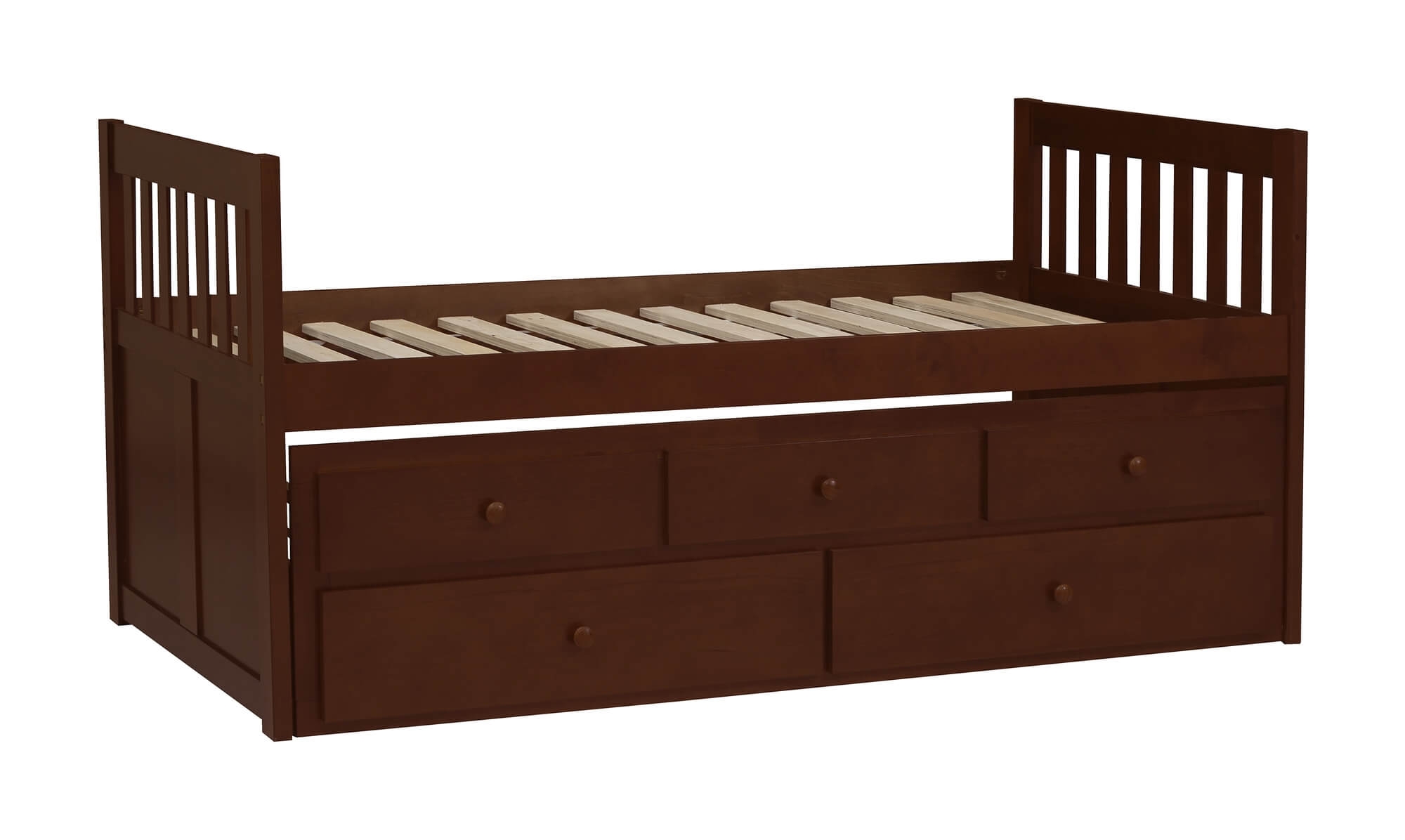 Rowe Wood/Wood Veneer Storage Trundle Bed, Twin/Twin Size