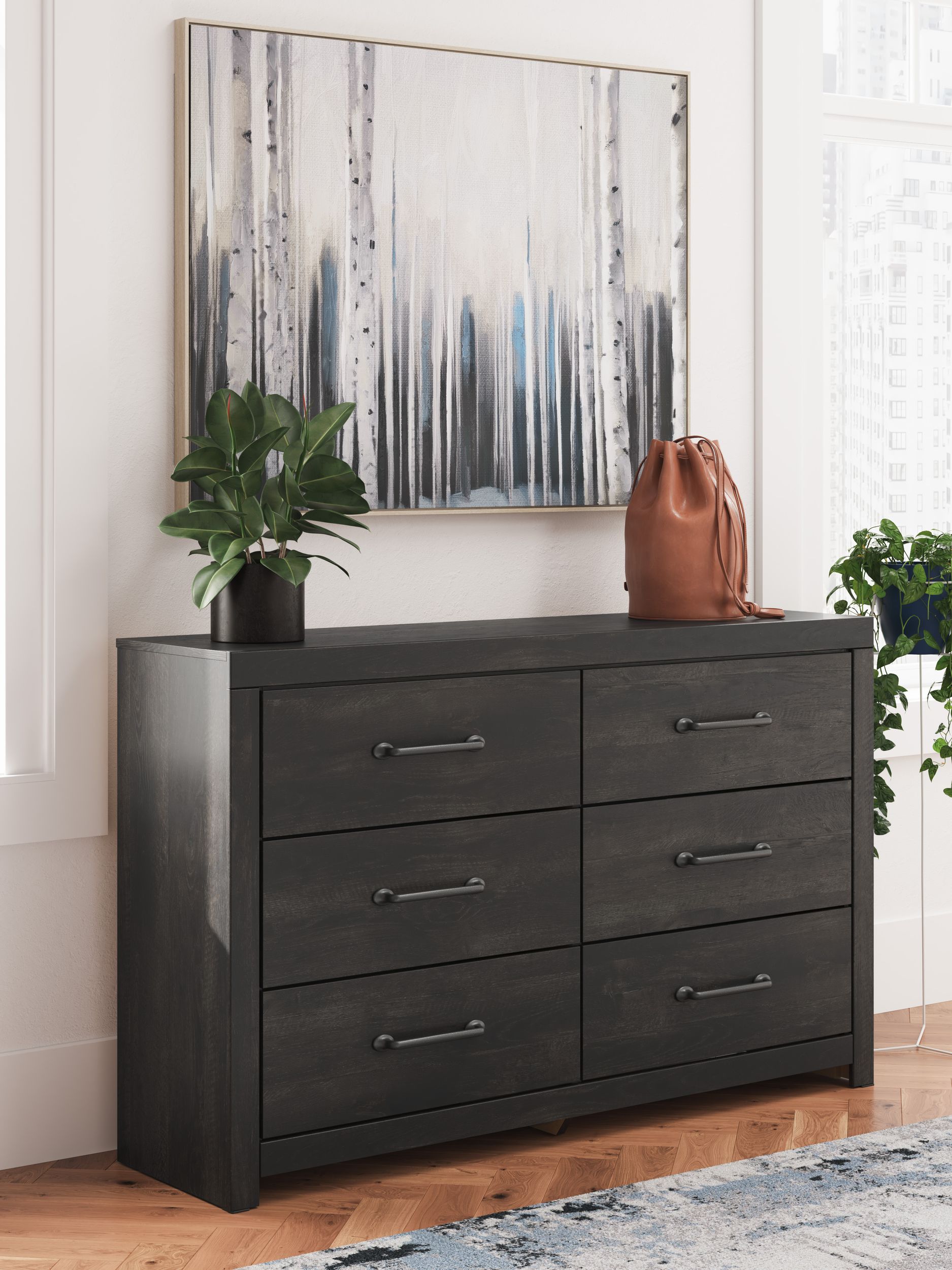 Hollivern MDF Panel Bedroom Set w/4 Drawers