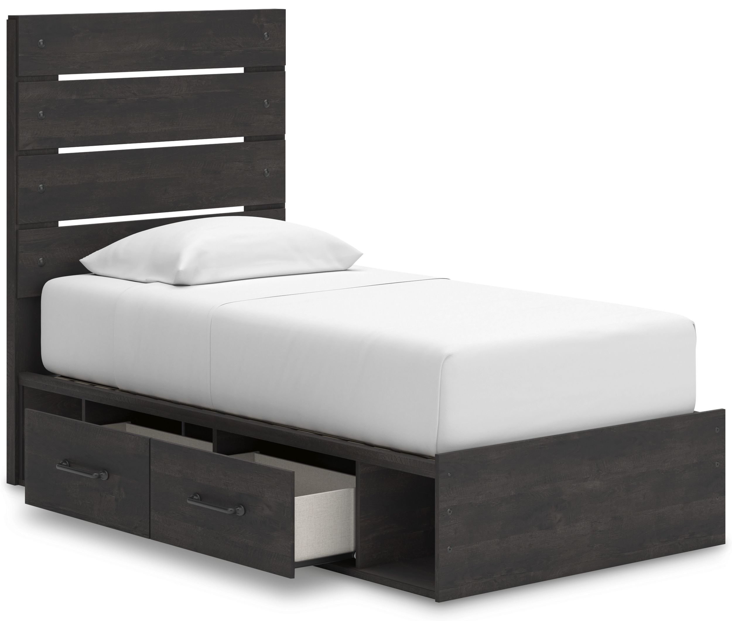 Hollivern MDF Panel Bed w/2 Drawers