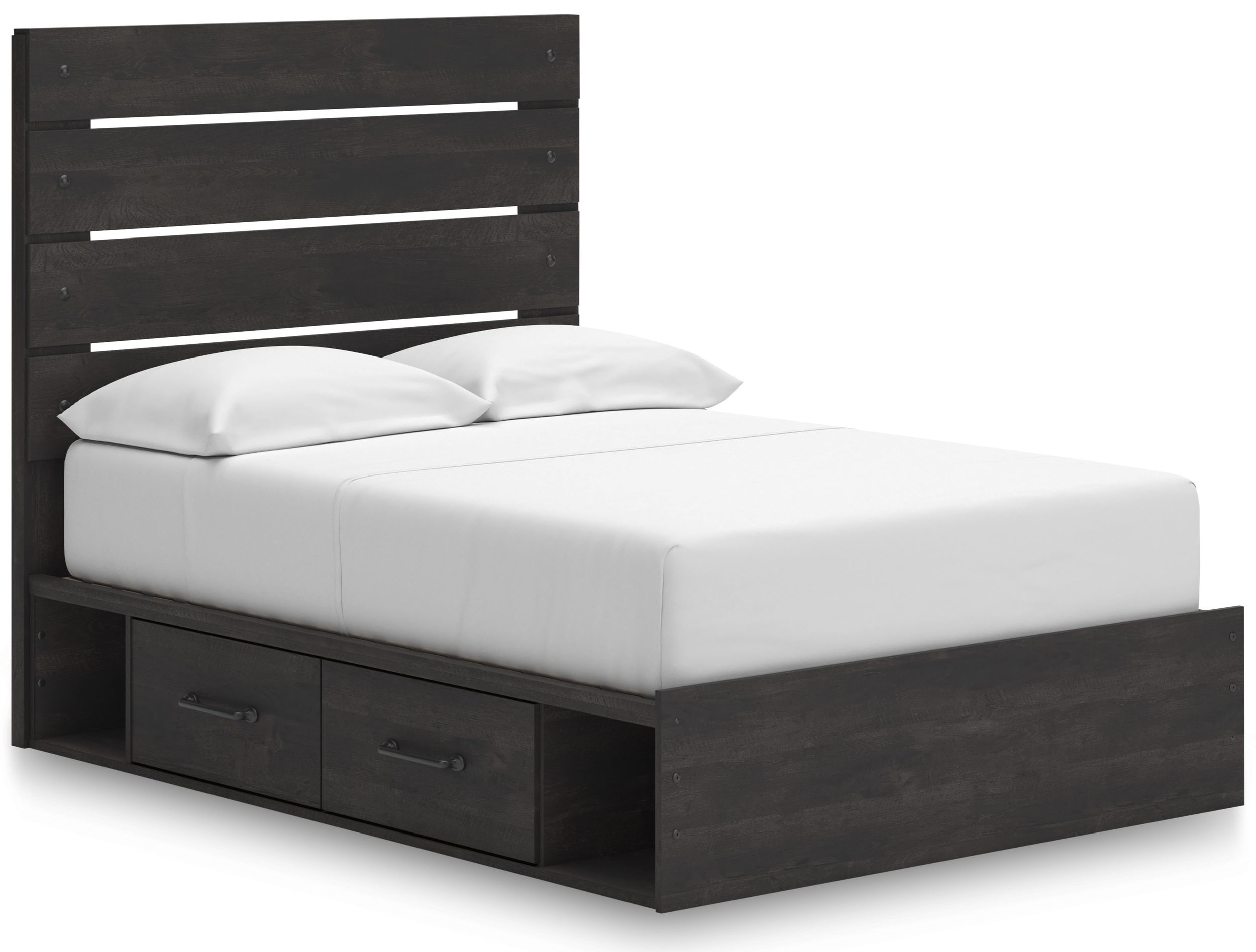 Hollivern MDF Panel Bed w/2 Drawers, Full Size