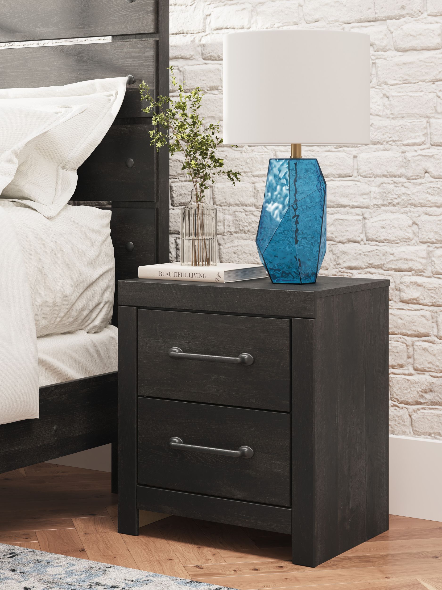 Hollivern MDF Panel Bedroom Set w/2 Drawers