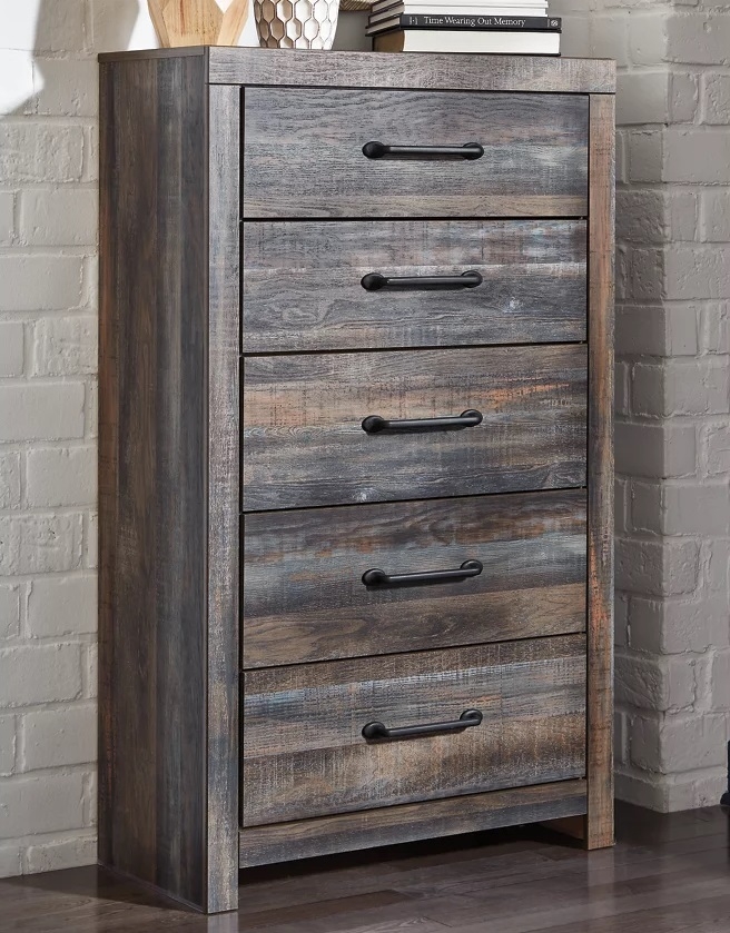 Ashley SM Drystan Wood Panel Bedroom Set w/LED Light
