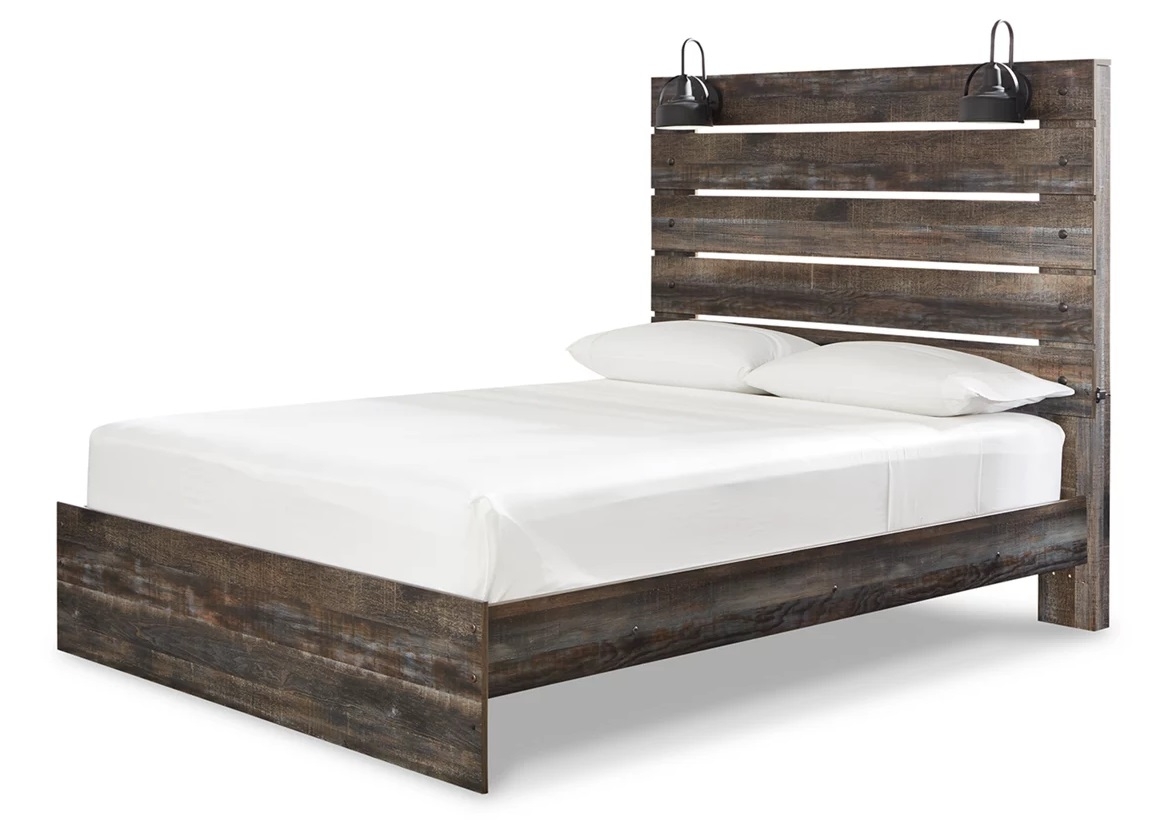 Ashley SM Drystan Wood Panel Bedroom Set w/LED Light