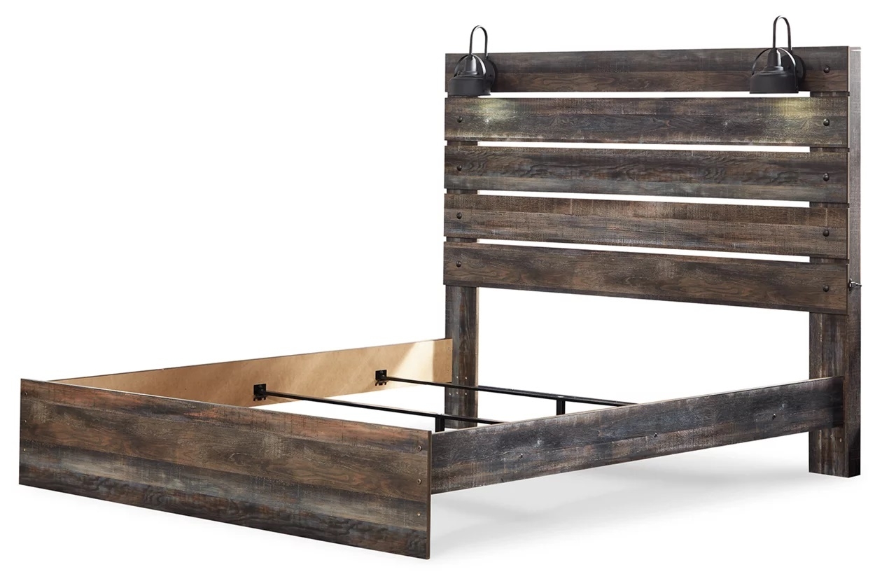 Ashley SM Drystan Wood Panel Bed w/LED Light