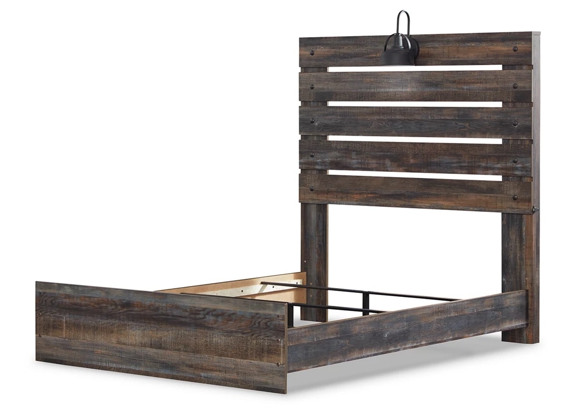 Ashley SM Drystan Wood Panel Bedroom Set w/LED Light