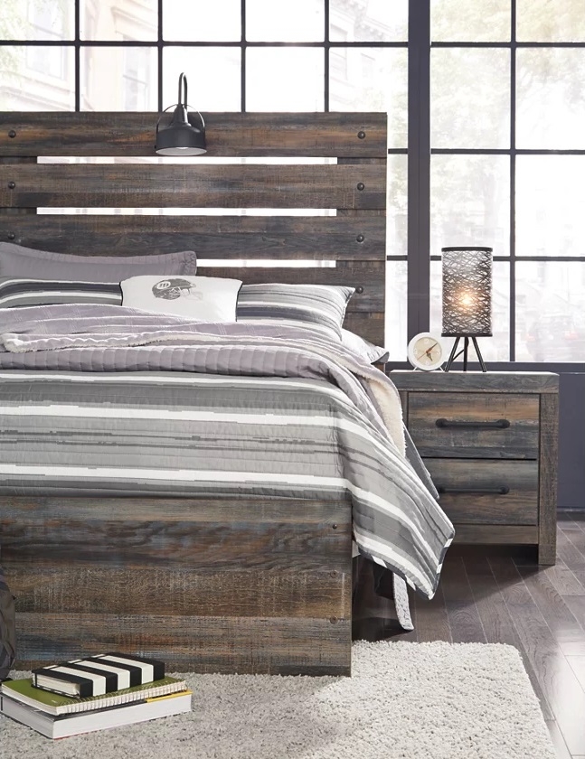 Drystan Wood Panel Bed w/LED Light, Full Size