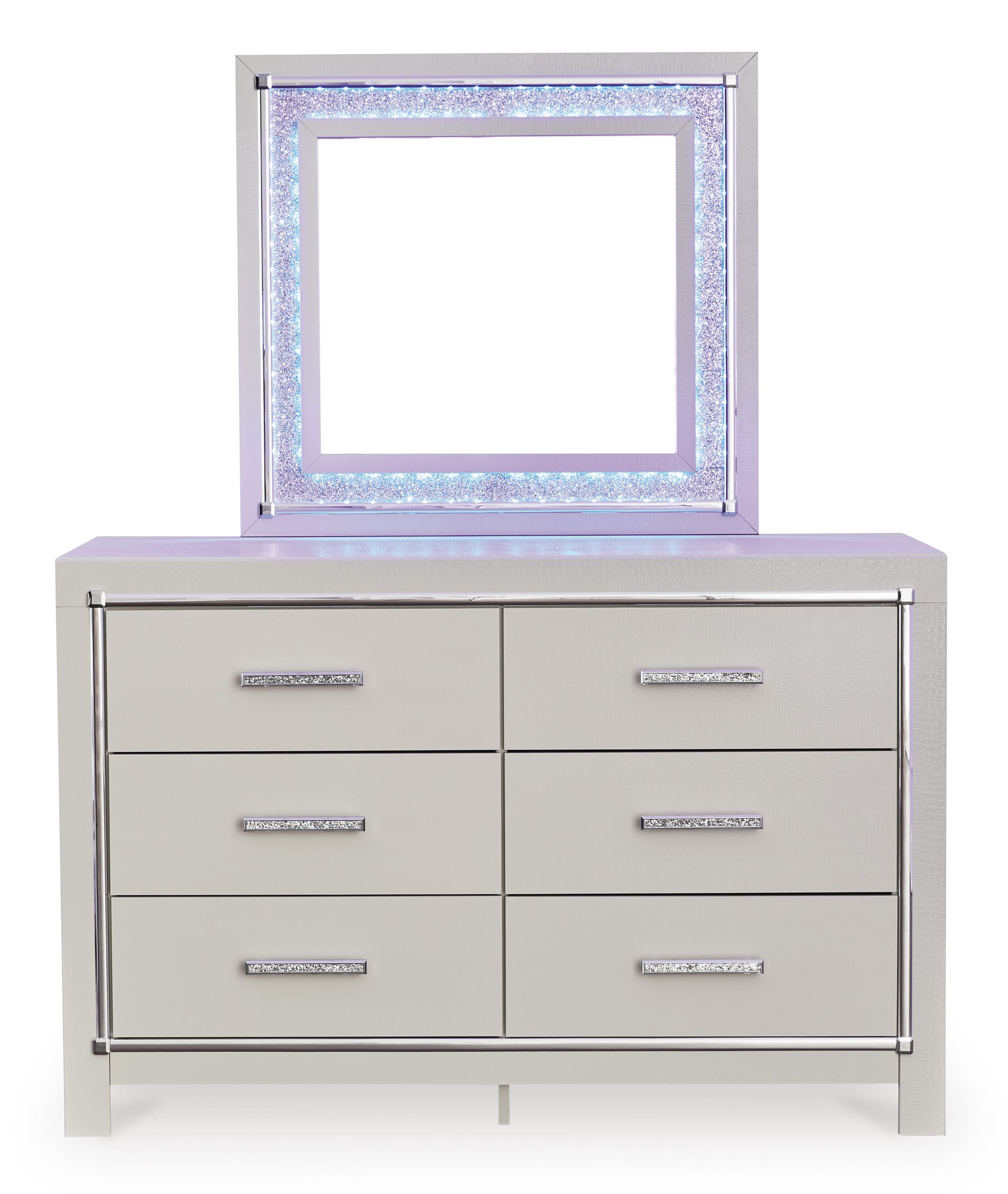 Zyniden Upholstered Panel Bedroom Set w/LED Light