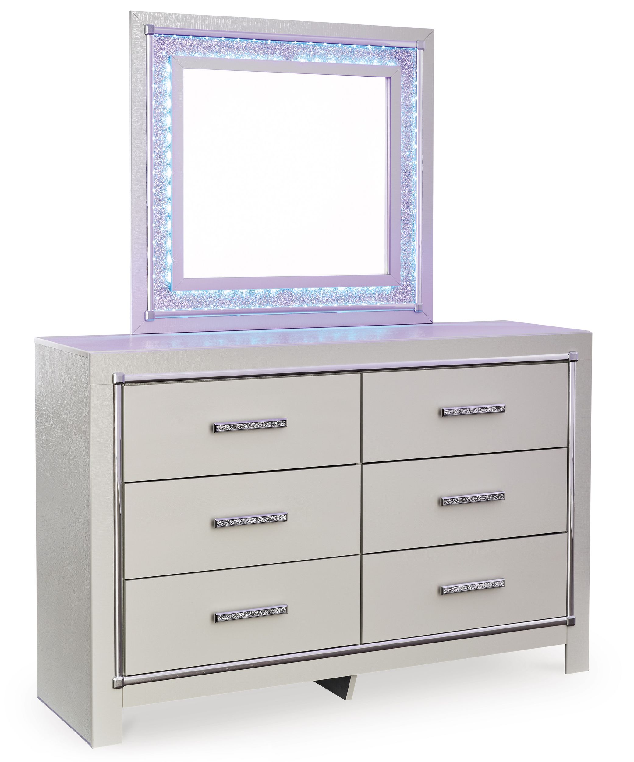 Zyniden Upholstered Panel Bedroom Set w/LED Light