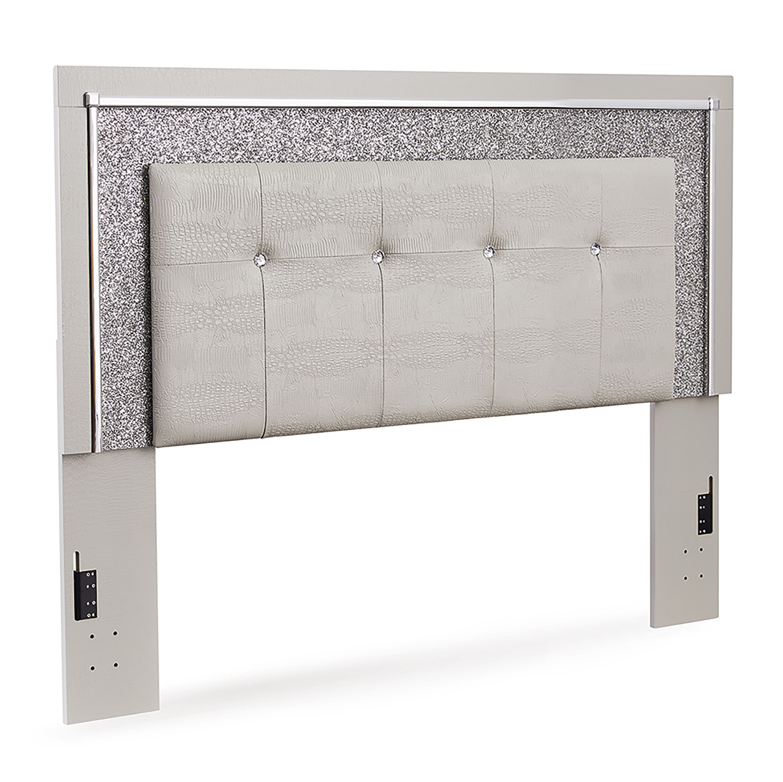Zyniden Upholstered Panel Bed w/LED Light, Queen Size