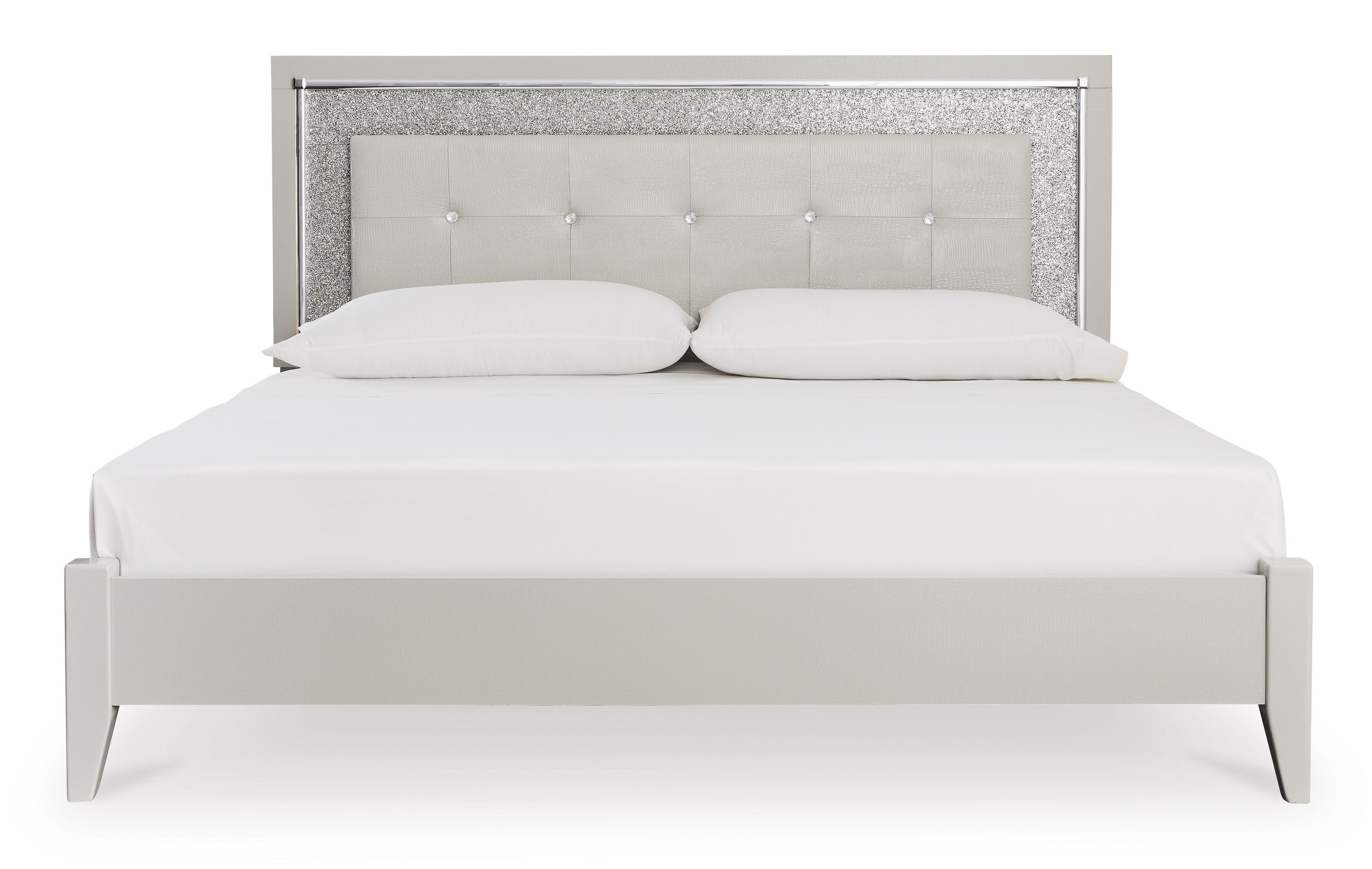 Zyniden Upholstered Panel Bed w/LED Light, King Size
