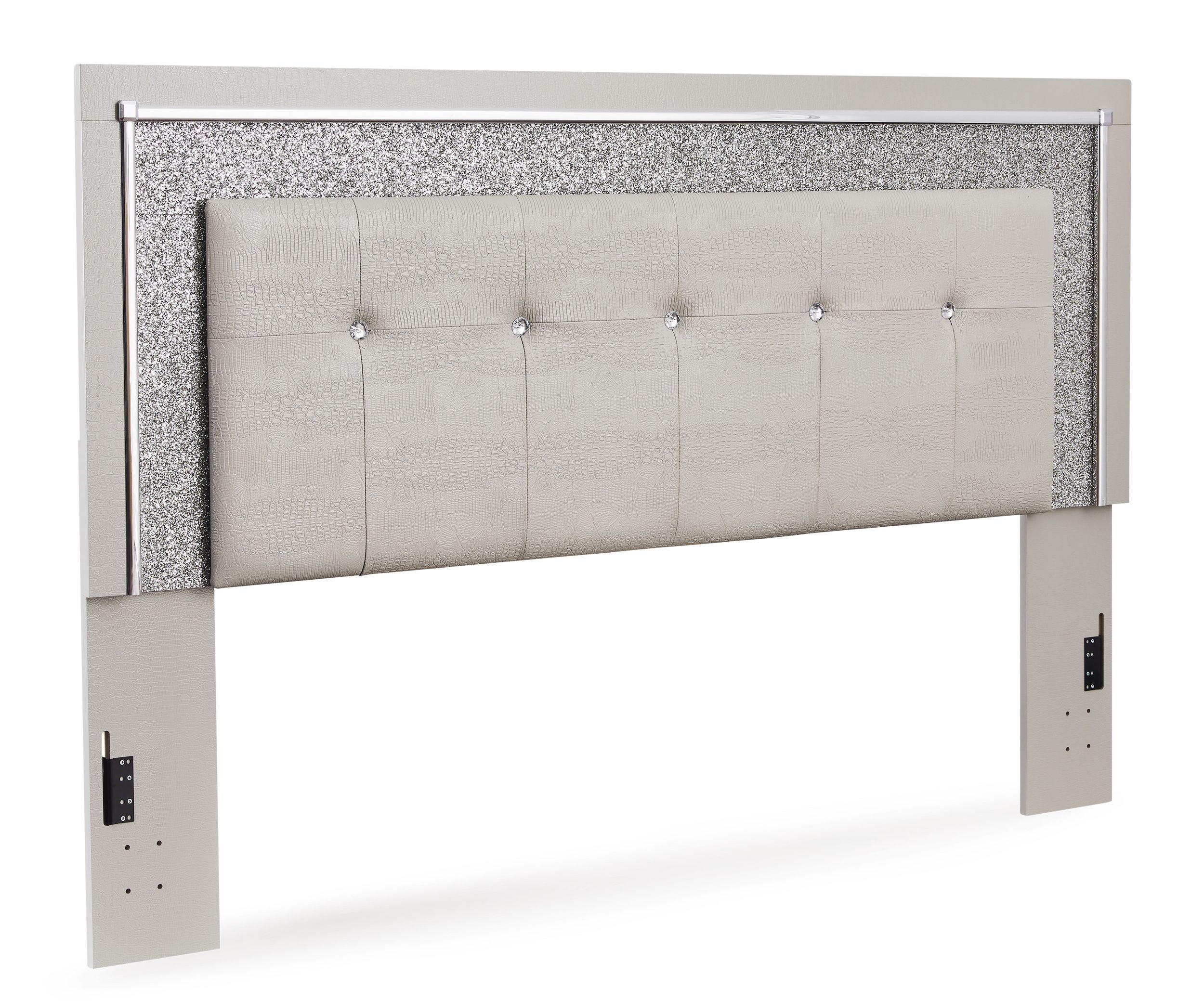 Zyniden Upholstered Panel Bedroom Set w/LED Light