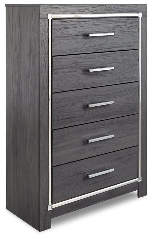Lodanna Faux Leather/Wood Panel Bedroom Set w/LED Lighting