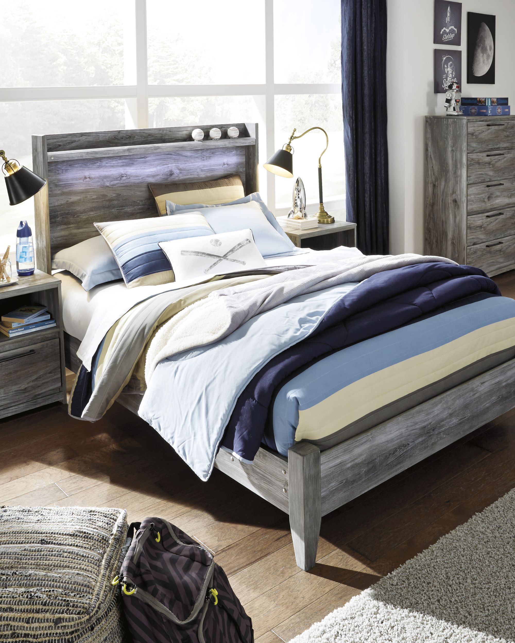 Baystorm MDF/Wood Veneer Panel Bed, Full Size
