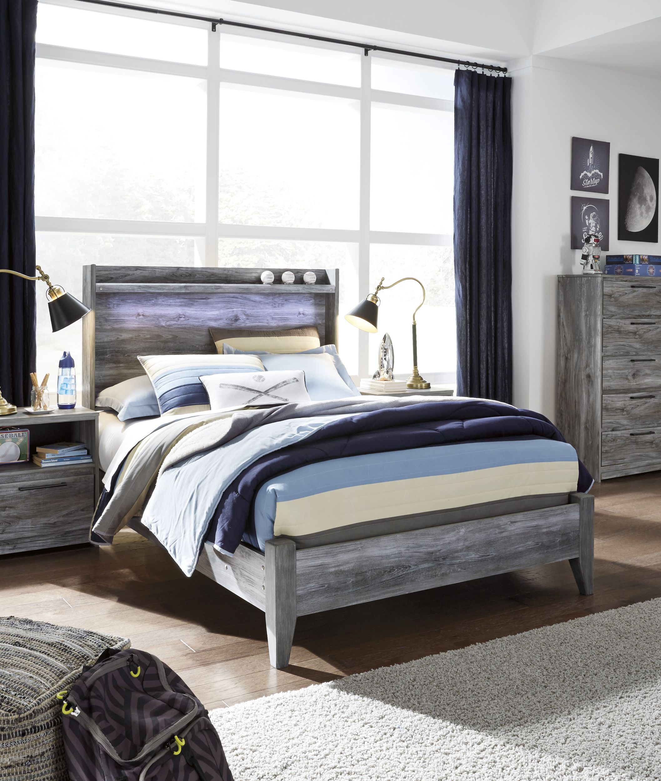 Baystorm MDF/Wood Veneer Panel Bed, Full Size