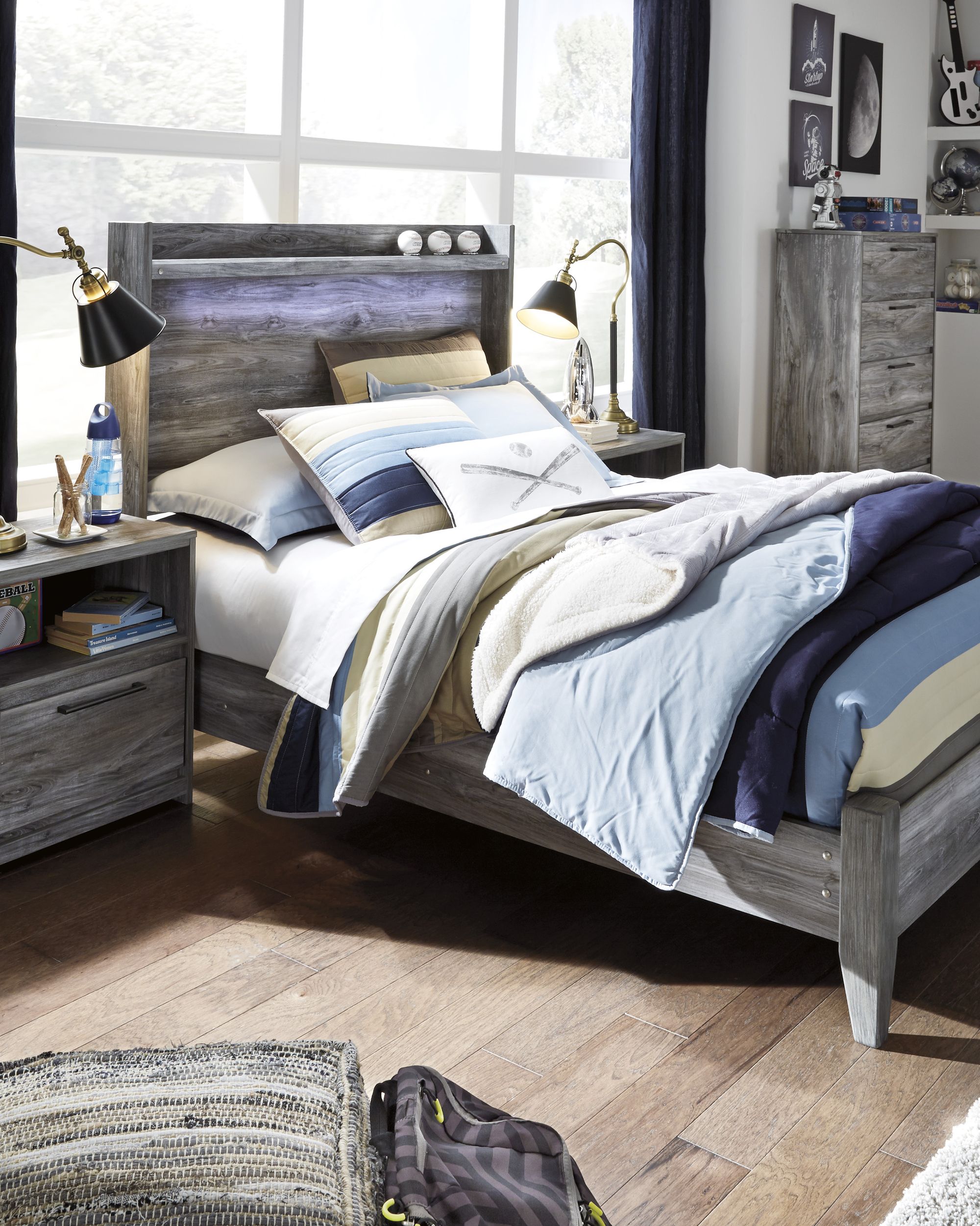 Baystorm MDF/Wood Veneer Panel Bed, Full Size