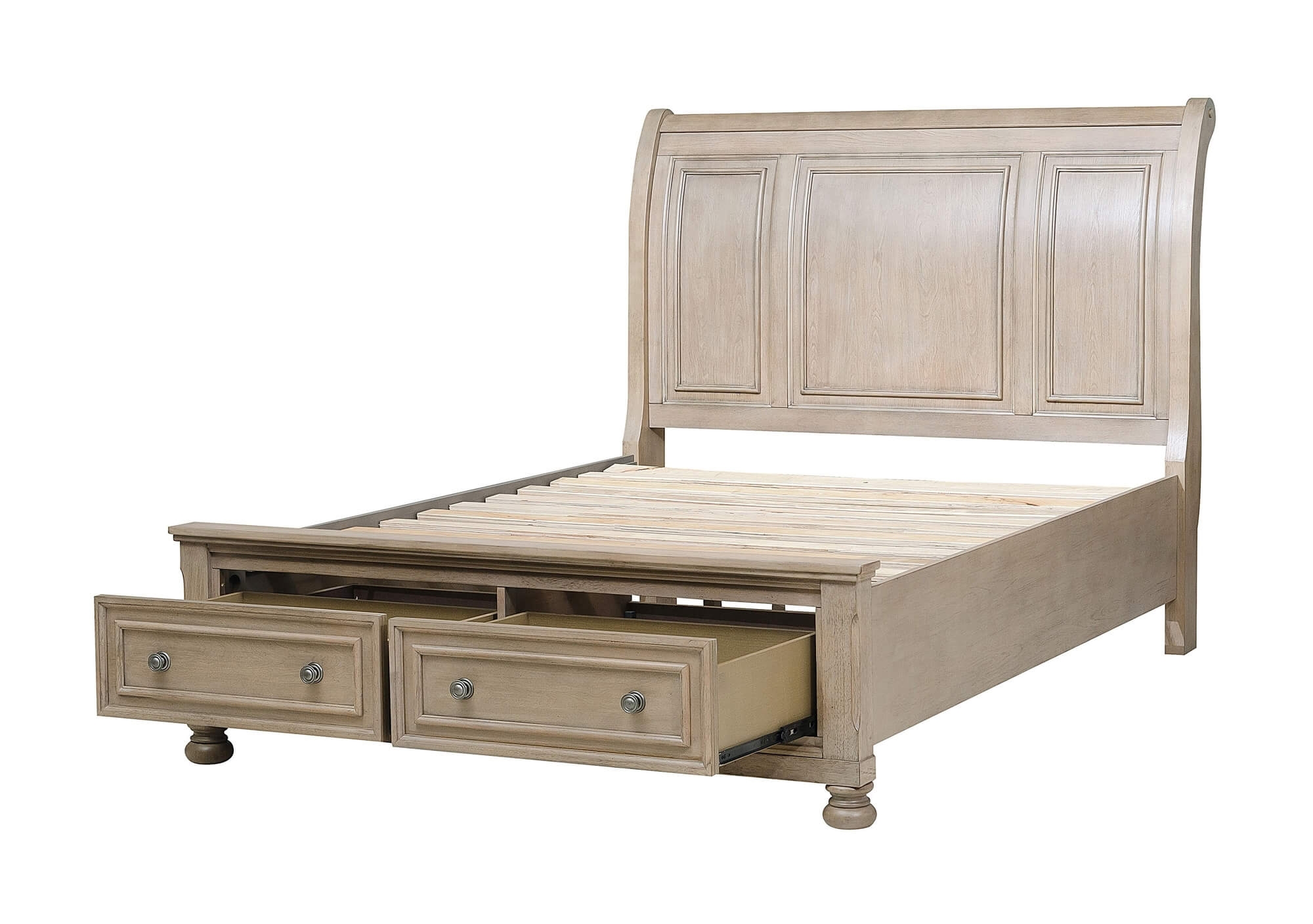 Bethel Wood Veneer Storage Sleigh Bed