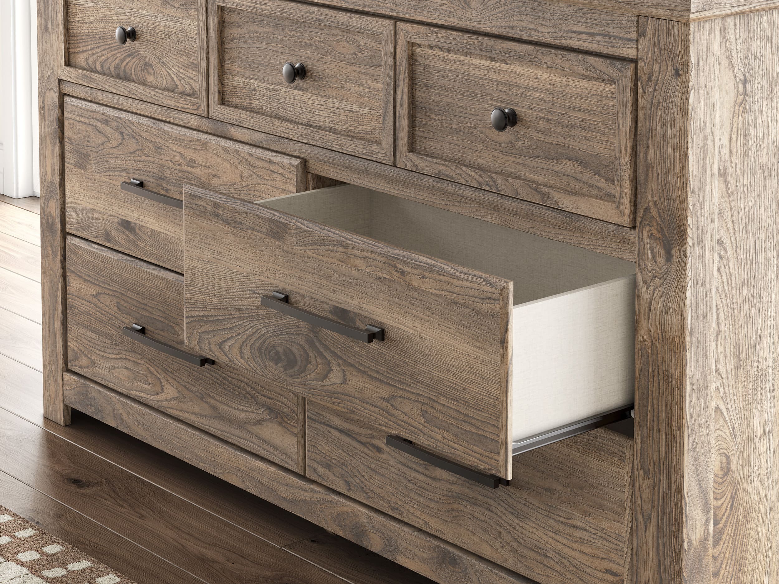 Rusticott MDF Dresser w/7 Drawers