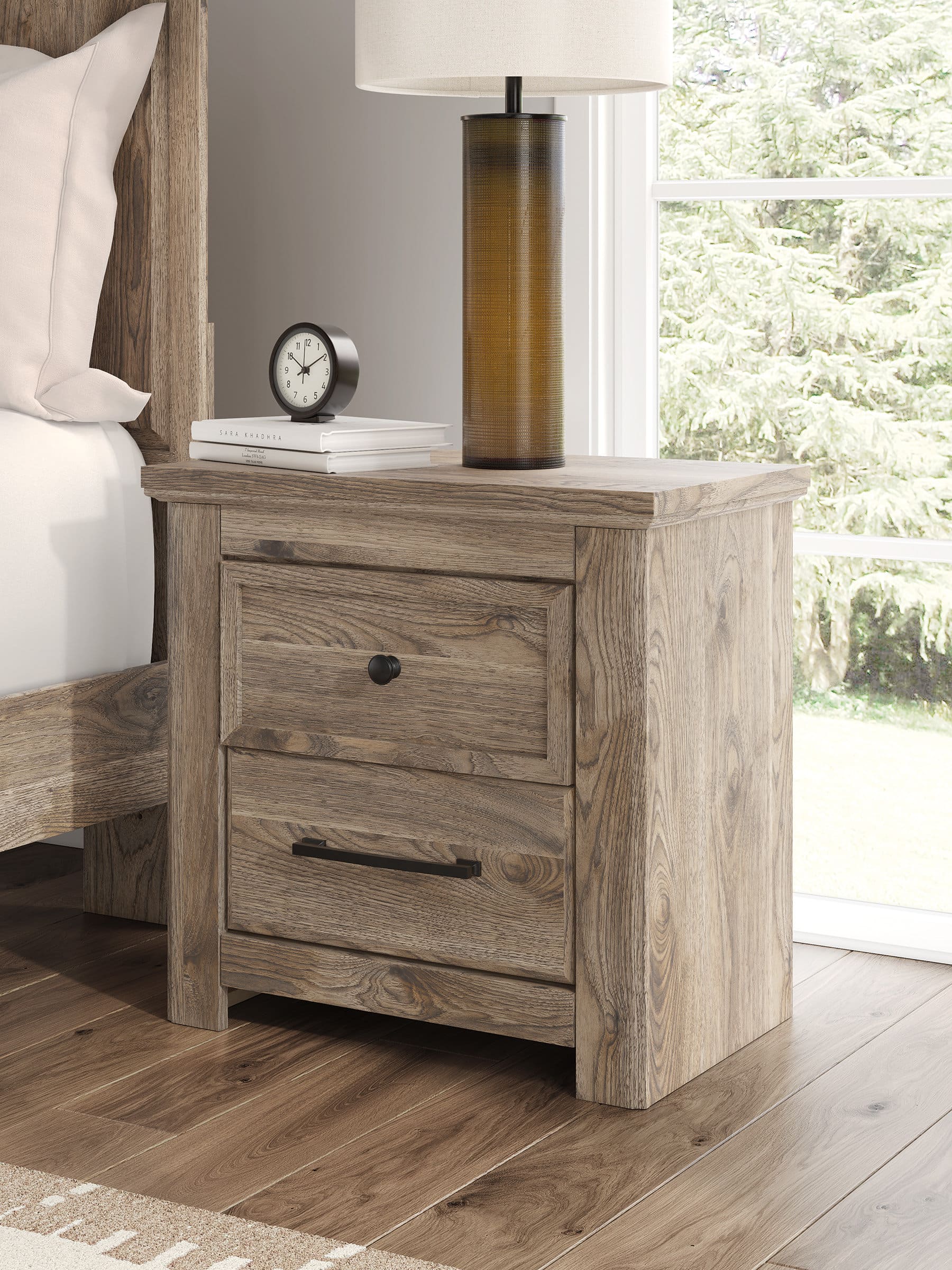 Rusticott MDF Night Stand w/2 Drawers