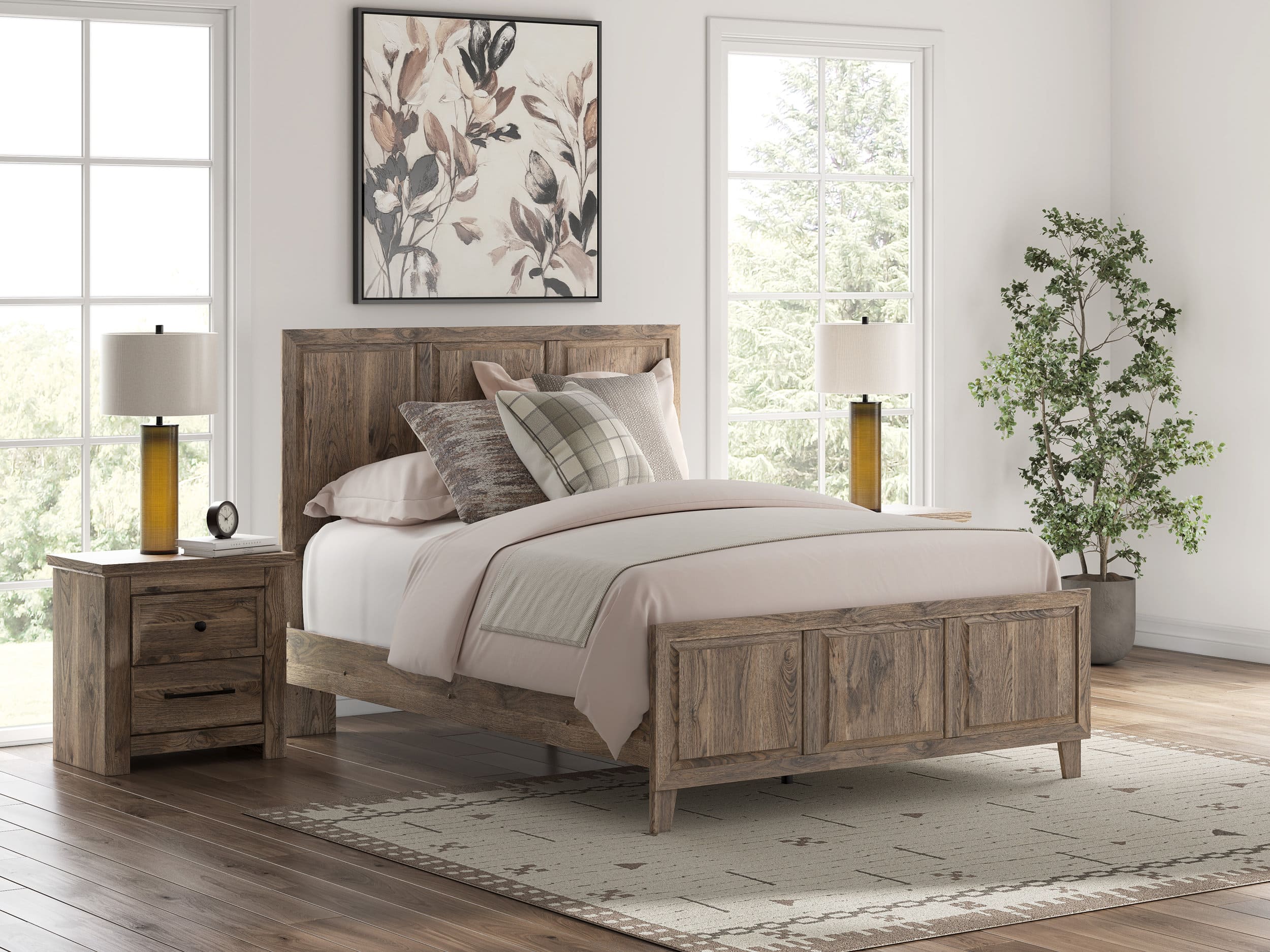 Rusticott MDF Night Stand w/2 Drawers