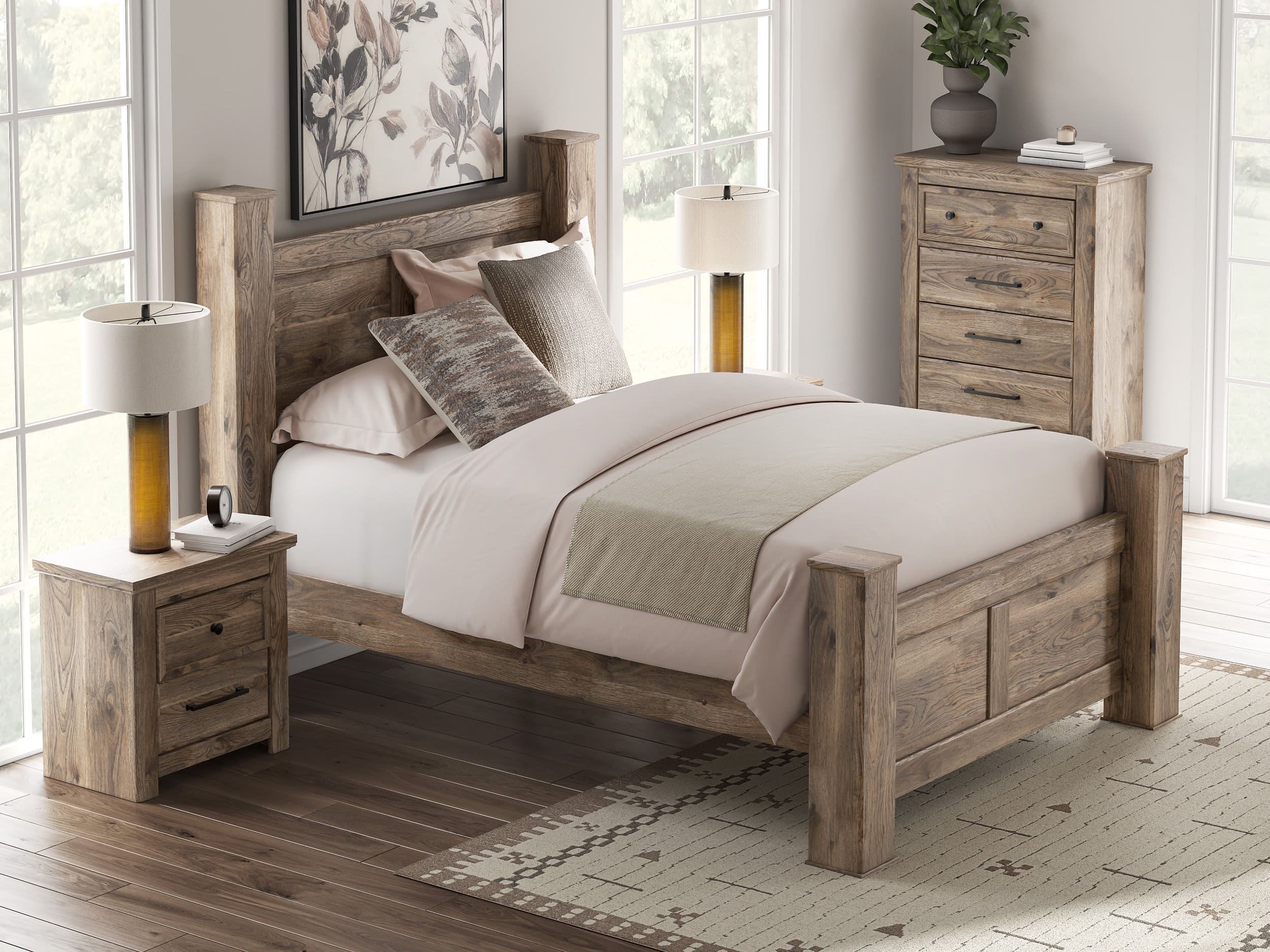 Rusticott MDF Poster Bedroom Set